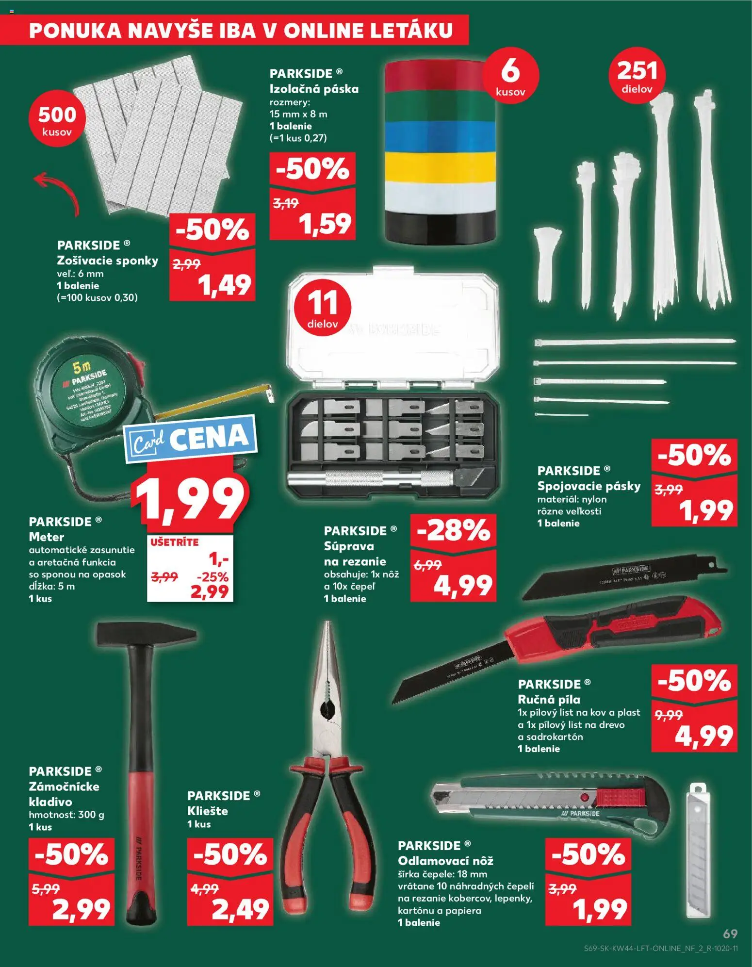 Nové Kaufland akcie – leták je platný od 30.10.2025 | Strana: 69 | Produkty: Píla, Parkside