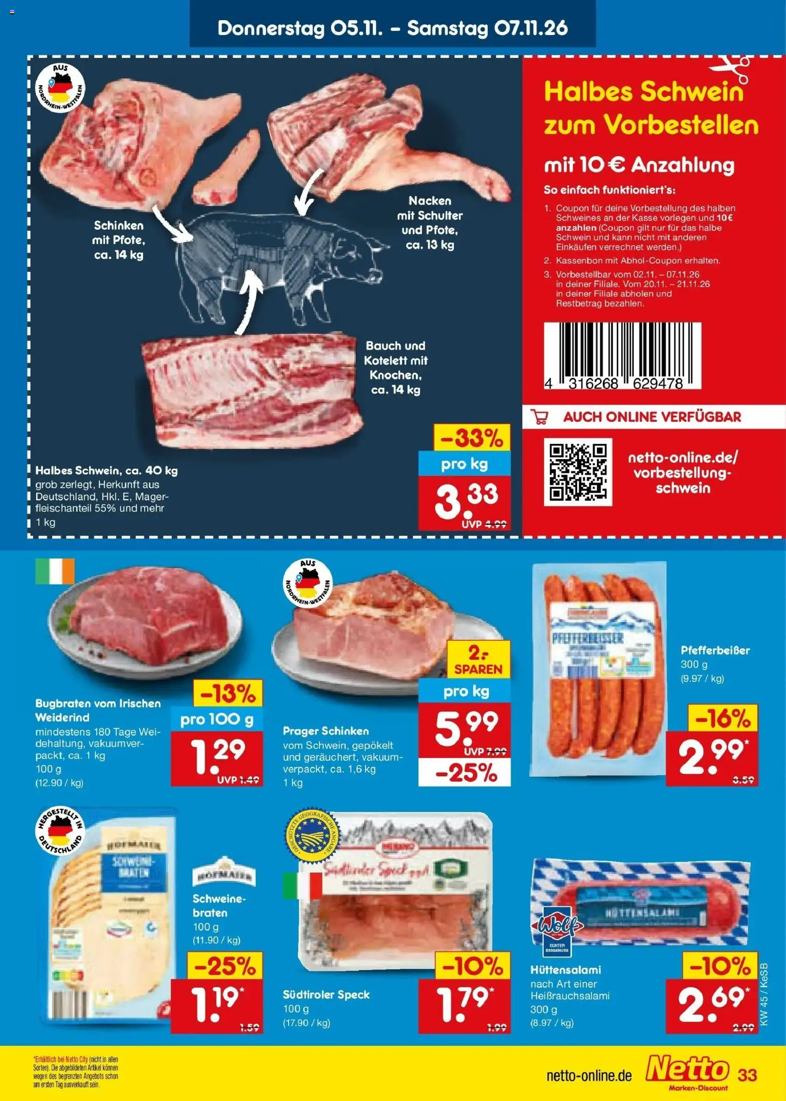 Netto Marken-Discount Prospekt Kruft – gültig ab 02.11.2026 | Seite: 51 | Produkte: Schulter, Schinken
