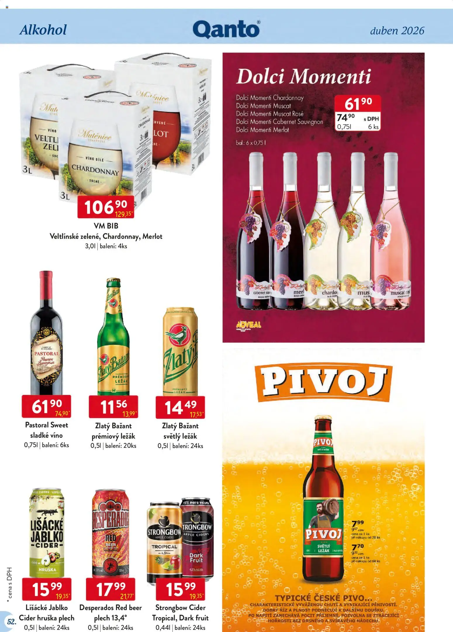 Astur & Qanto leták - Velkoobchod 04/2026 od 01.04.2026 | Strana: 52 | Produkty: Pivo, Desperados, Apple, Plech