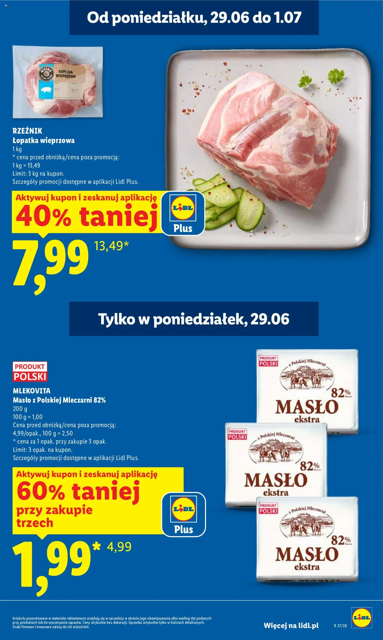 Lidl Polsko leták od 29.06.2026 | Strana: 3 | Produkty: Máslo, Lopatka