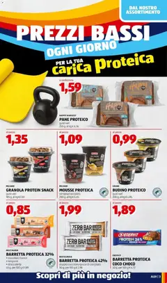 Anteprima del volantino Aldi volantino valido a partire dal 28/09/2026 | Pagina: 5 | Prodotti: Barretta proteica, Budino, Cioccolato bianco, Stracciatella