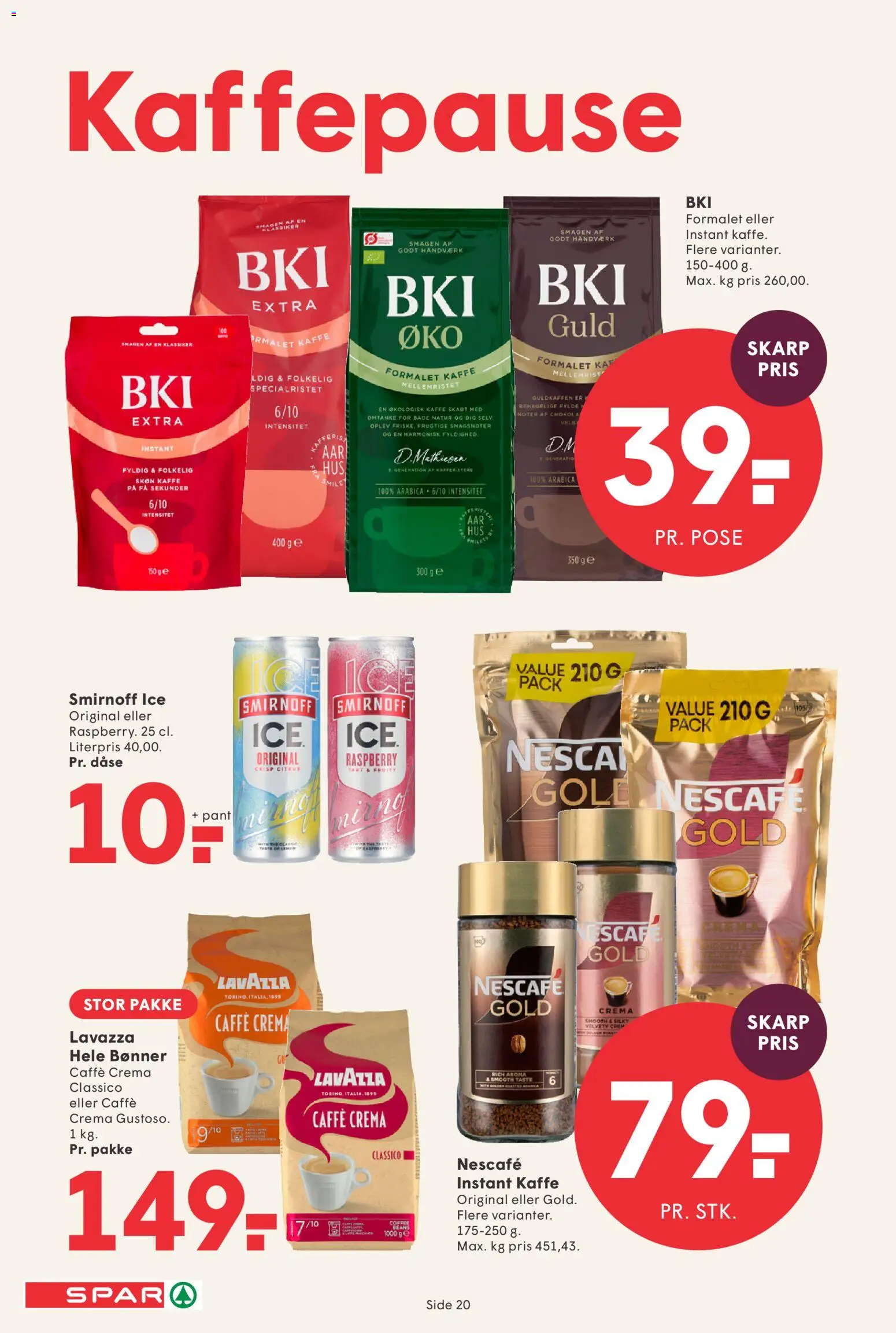 Spar tilbudsavis – gyldig fra 18/09/2026 | Side: 21 | Produkter: Kaffe, Bønner, Instant Kaffe