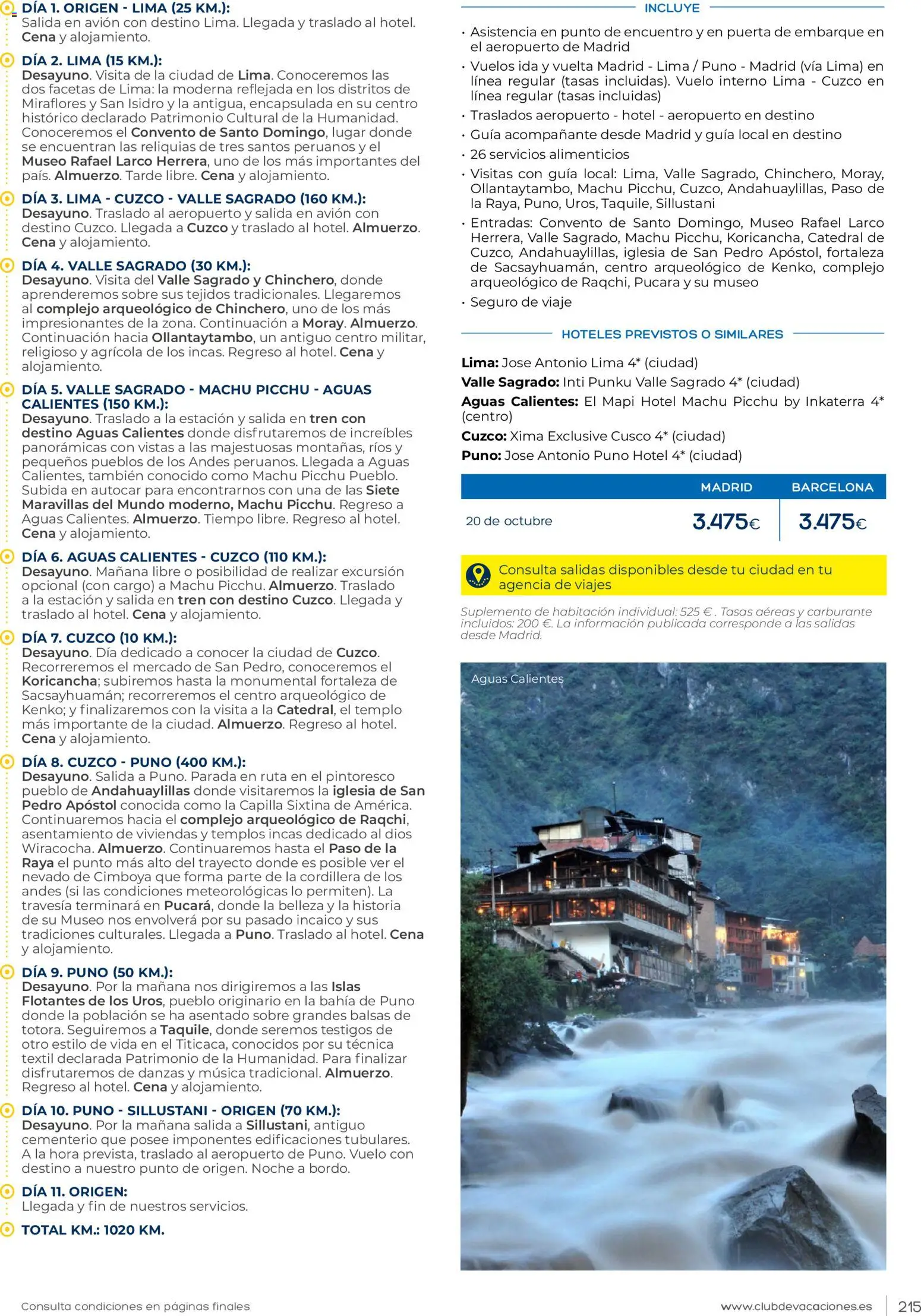 Viajes El Corte Inglés Club de Vacaciones │ válido desde el 01.02.2026 | Página: 215 | Productos: Lima