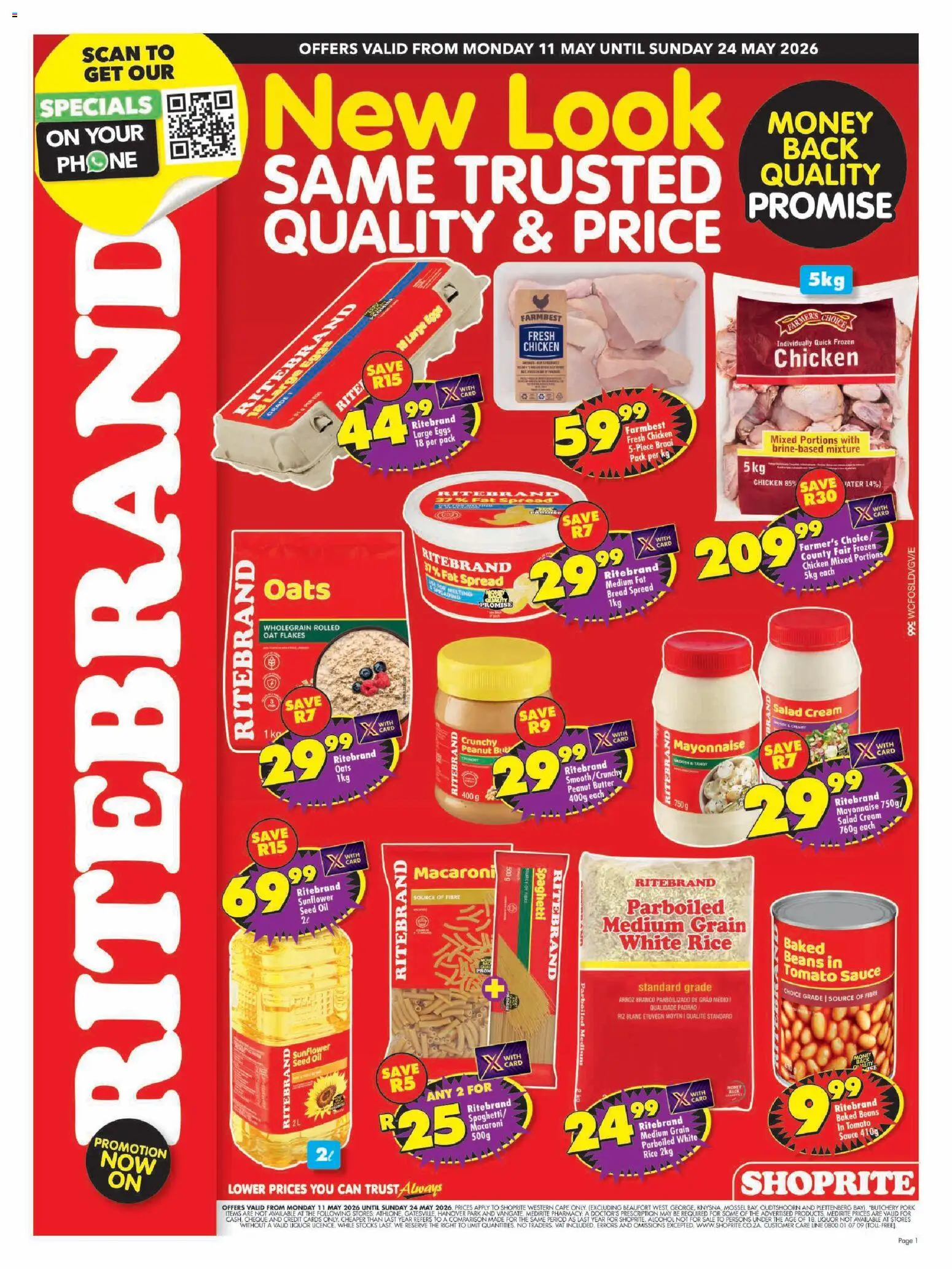 New Shoprite catalogue – valid from 11.05.2026 | Page: 1 | Products: Phone, Butter, Eggs, Cream