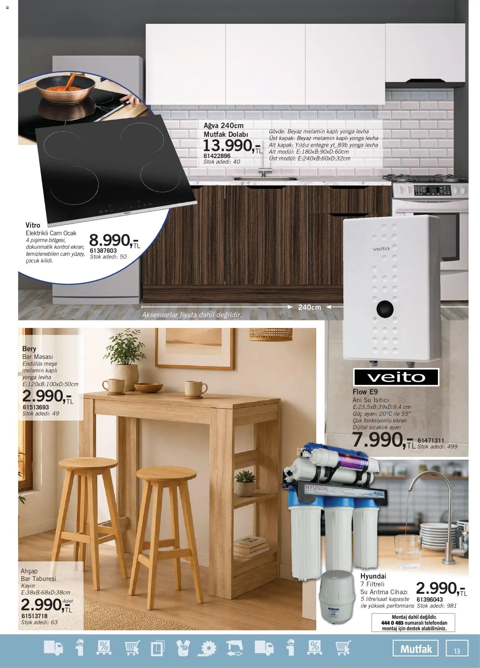Bauhaus Katalog - 13.06.2026 tarihinden itibaren geçerlidir | Sayfa: 13 | Ürünler: Su ısıtıcı, Su, Ocak