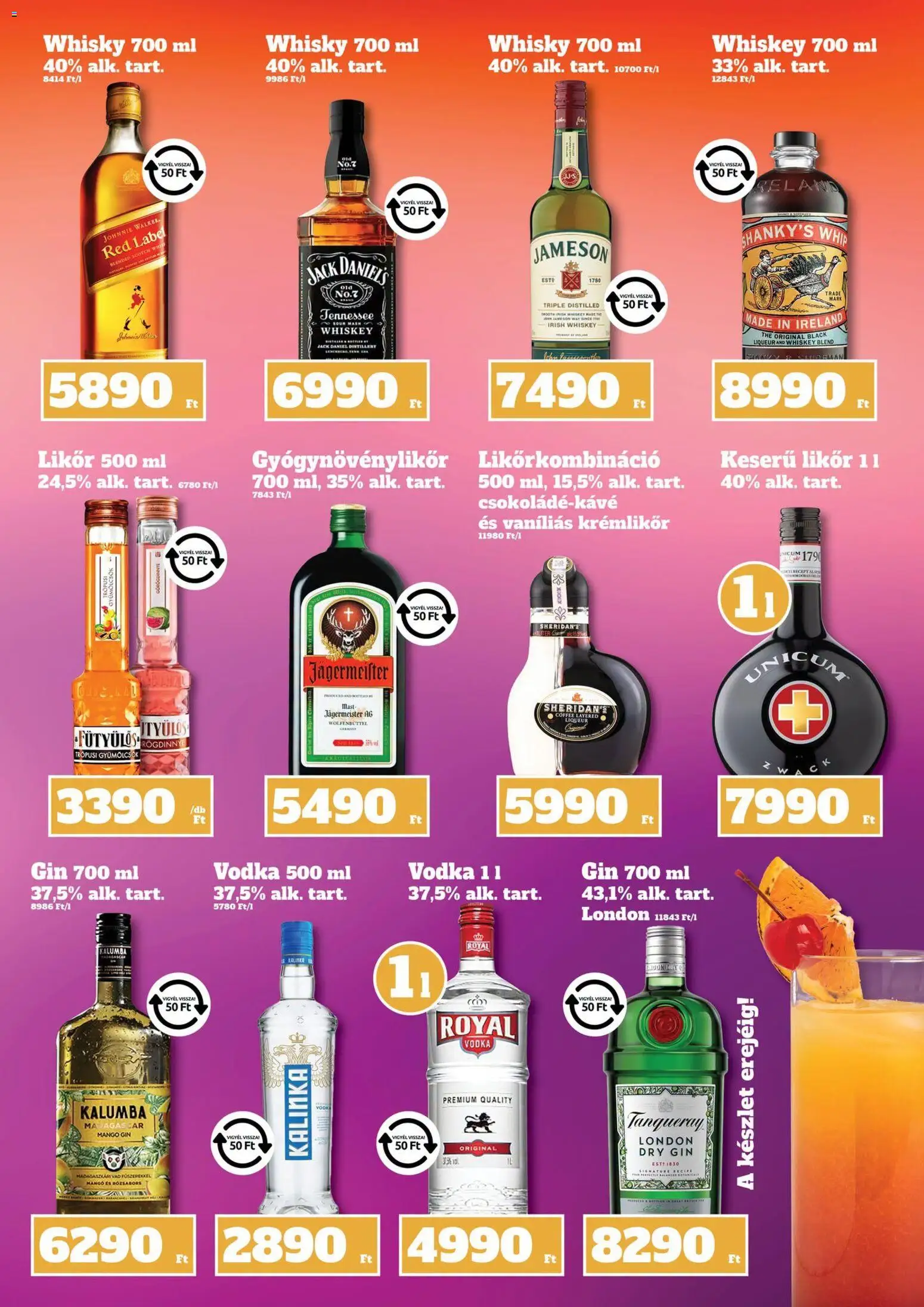 Family Diszkont akciós ujság - amely érvényes a következő dátumtól: 2026.07.30. | Oldal: 22 | Termékek: Krémlikőr, Irish whiskey, Gin, Likőr