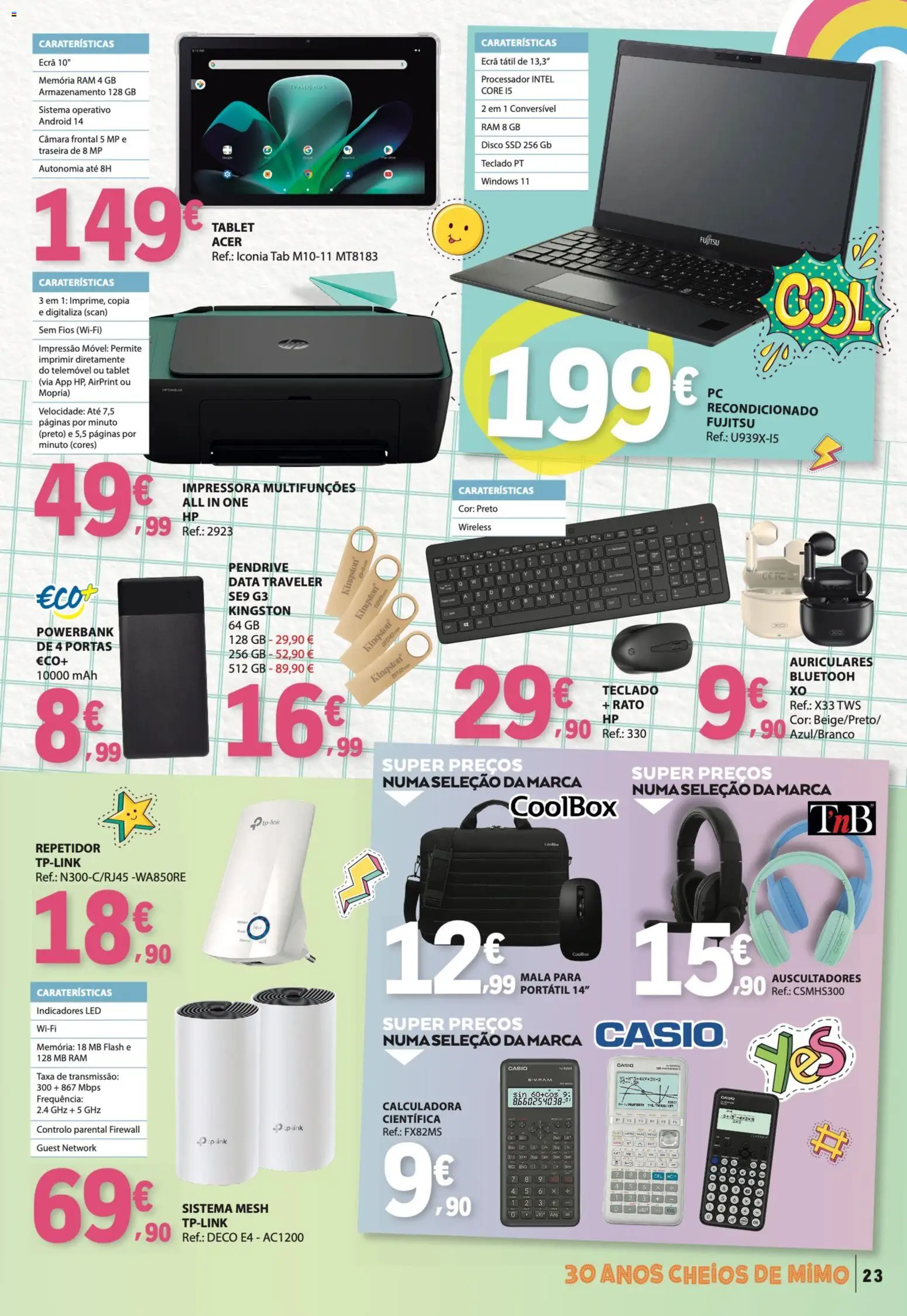 E.Leclerc - Folheto Regresso Às Aulas 1 │ válido de 04/08/2026 | Página: 23 | Produtos: Calculadora, Telemóvel, Memória ram, Portas