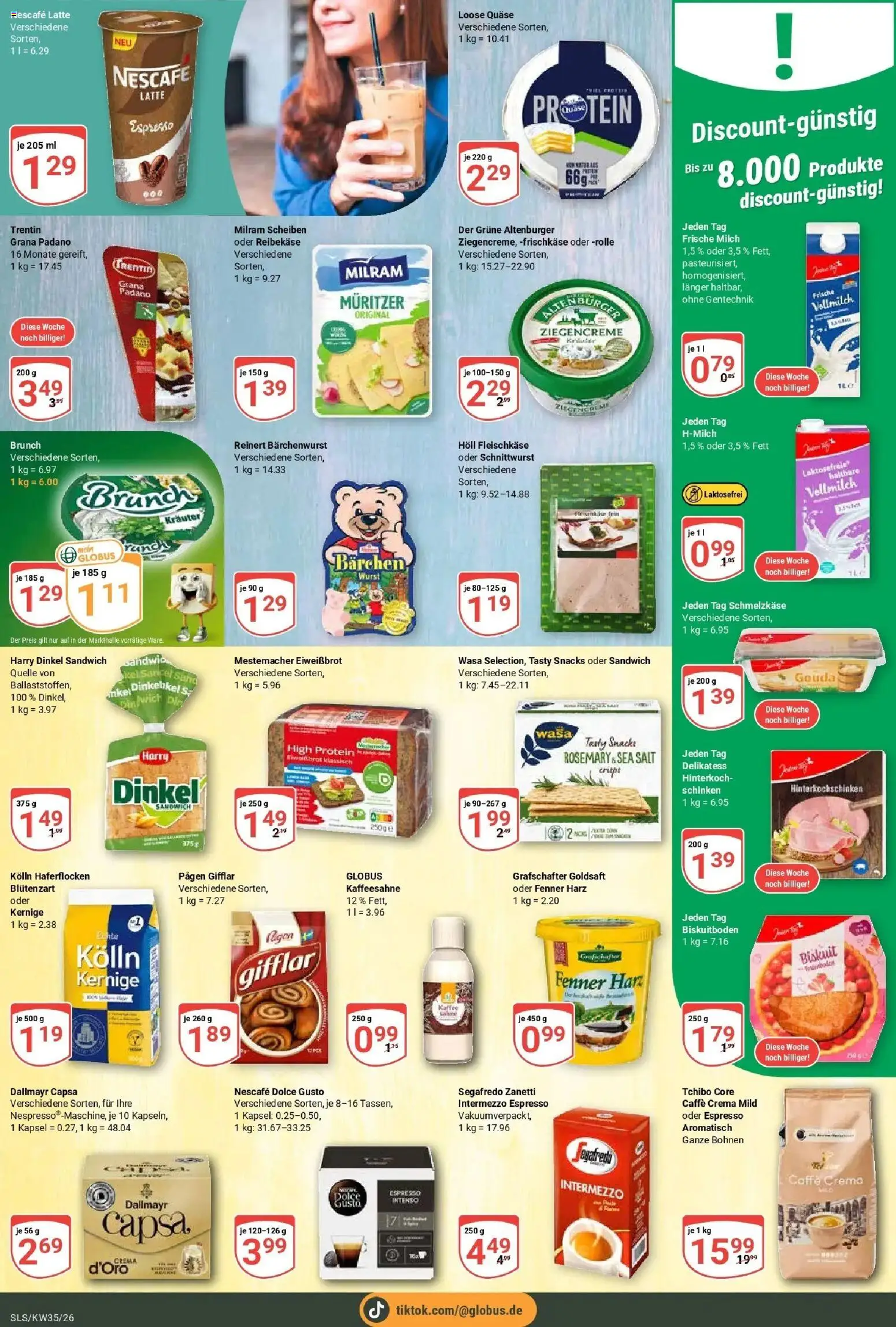 Globus Prospekt Saarlouis (ab 24.08.2026) » Angebote online | Seite: 16 | Produkte: Kolln haferflocken, Wurst, Dallmayr capsa, Frischkase