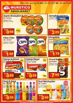 Wurstico Abholmarkt Andro Spezialitäten ab 19.09.2026 gültig | Seite: 6 | Produkte: Chips, Ketchup, Kaffee, Weichspüler
