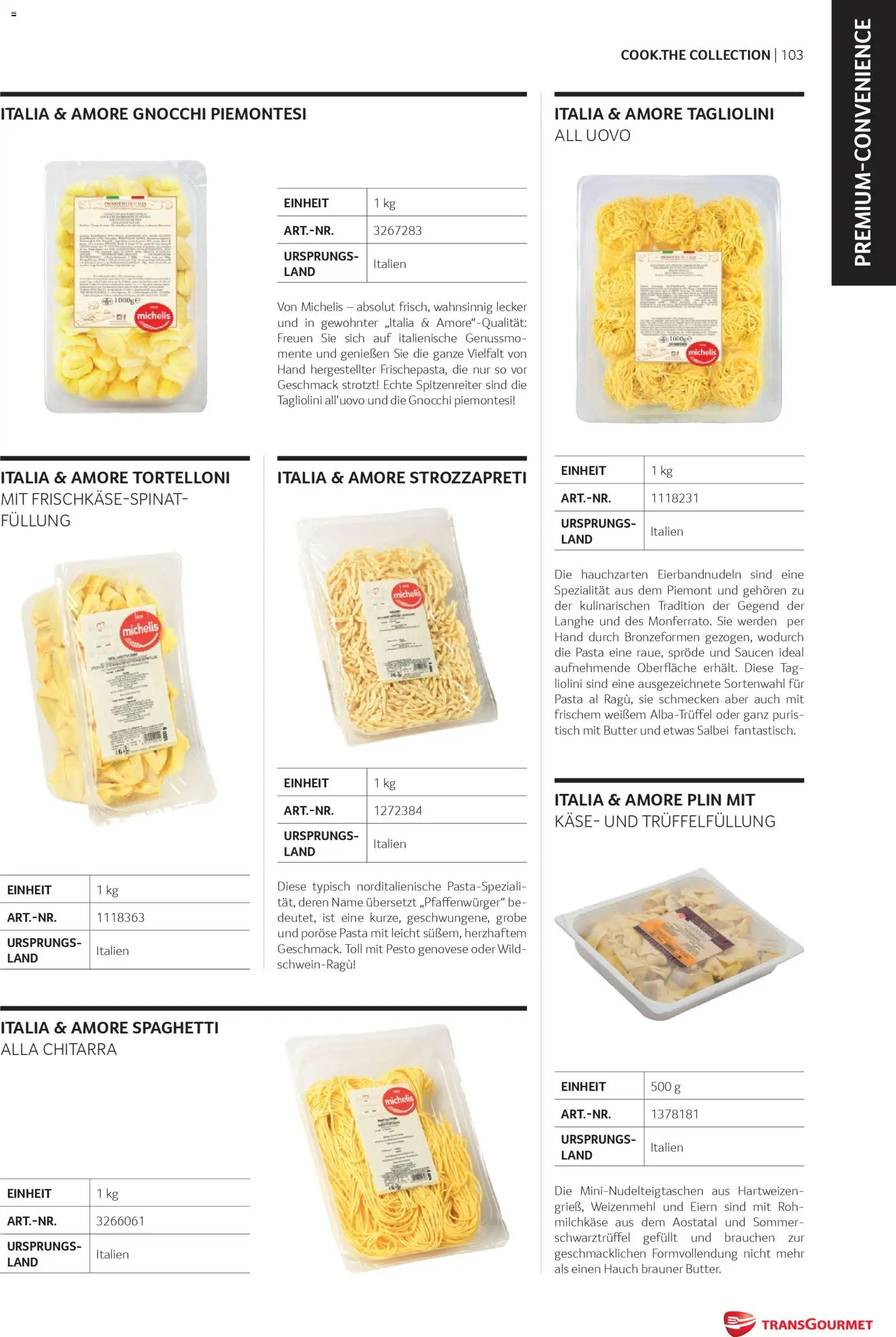 Transgourmet Cook Look-Book gültig ab 08.04.2026 | Seite: 103 | Produkte: Pasta, Tisch, Käse, Hajdina liszt