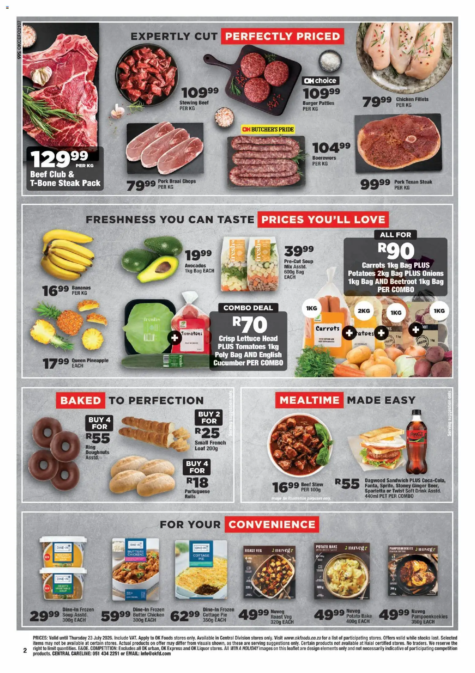 New OK Foods catalogue – valid from 15/07/2026 | Page: 2 | Products: Bag, Bananas, Onions, Lettuce