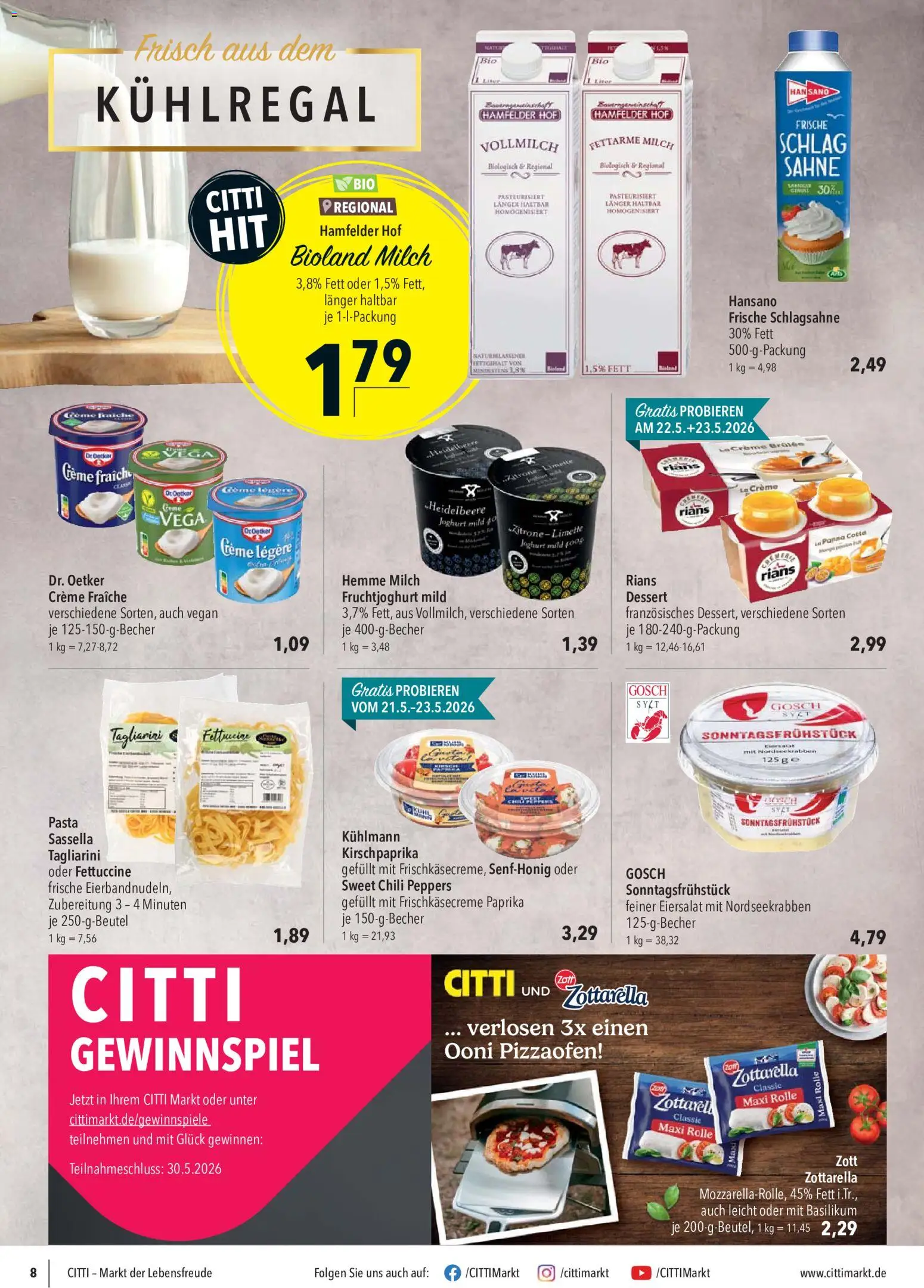 CITTI Markt Prospekt – gültig ab 20.05.2026 | Seite: 8 | Produkte: Joghurt, Fruchtjoghurt, Creme, Paprika