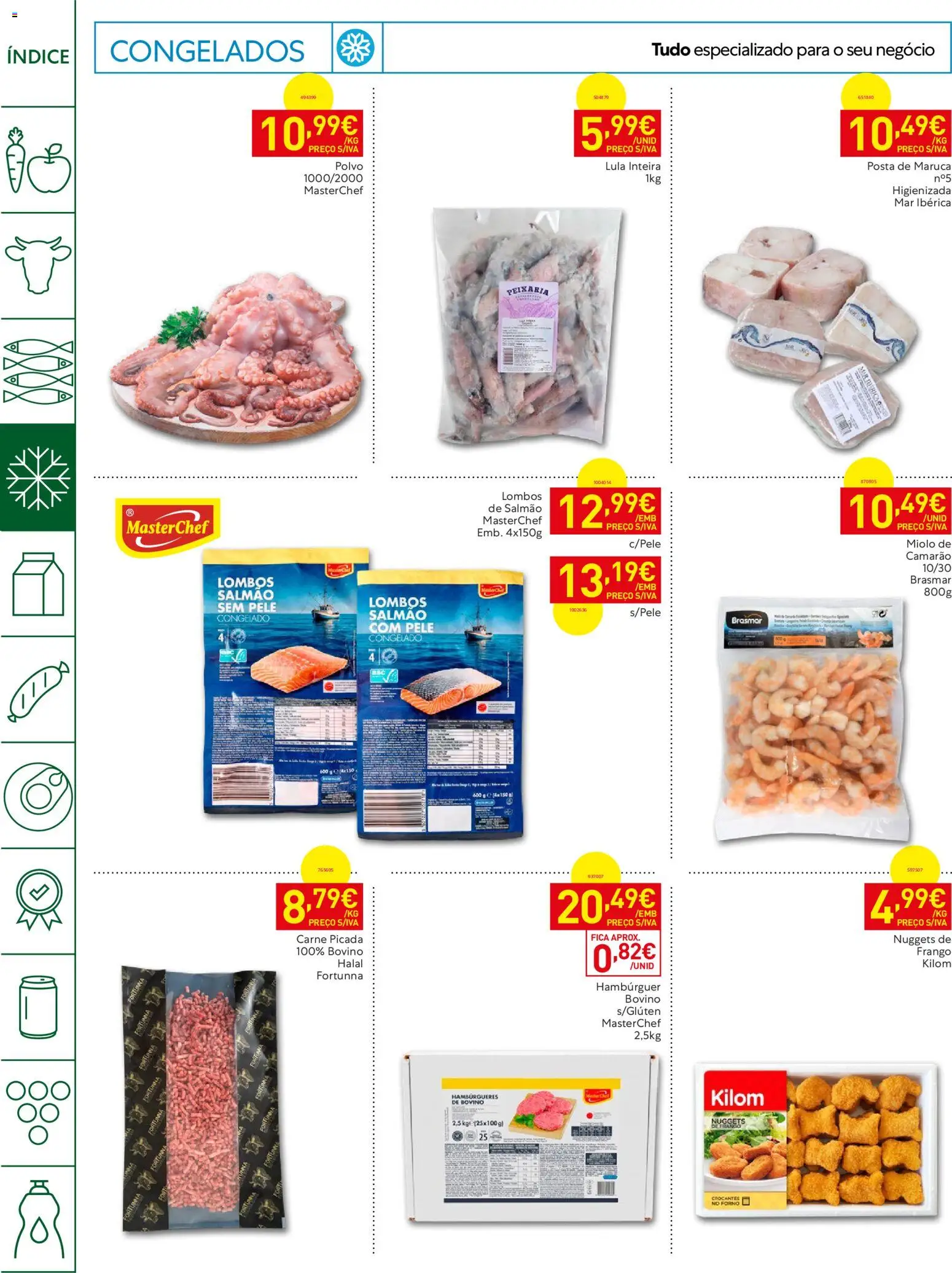 Recheio Horeca │ válido de 14/07/2026 | Página: 8 | Produtos: Camarão, Carne picada, Salmão, Nuggets