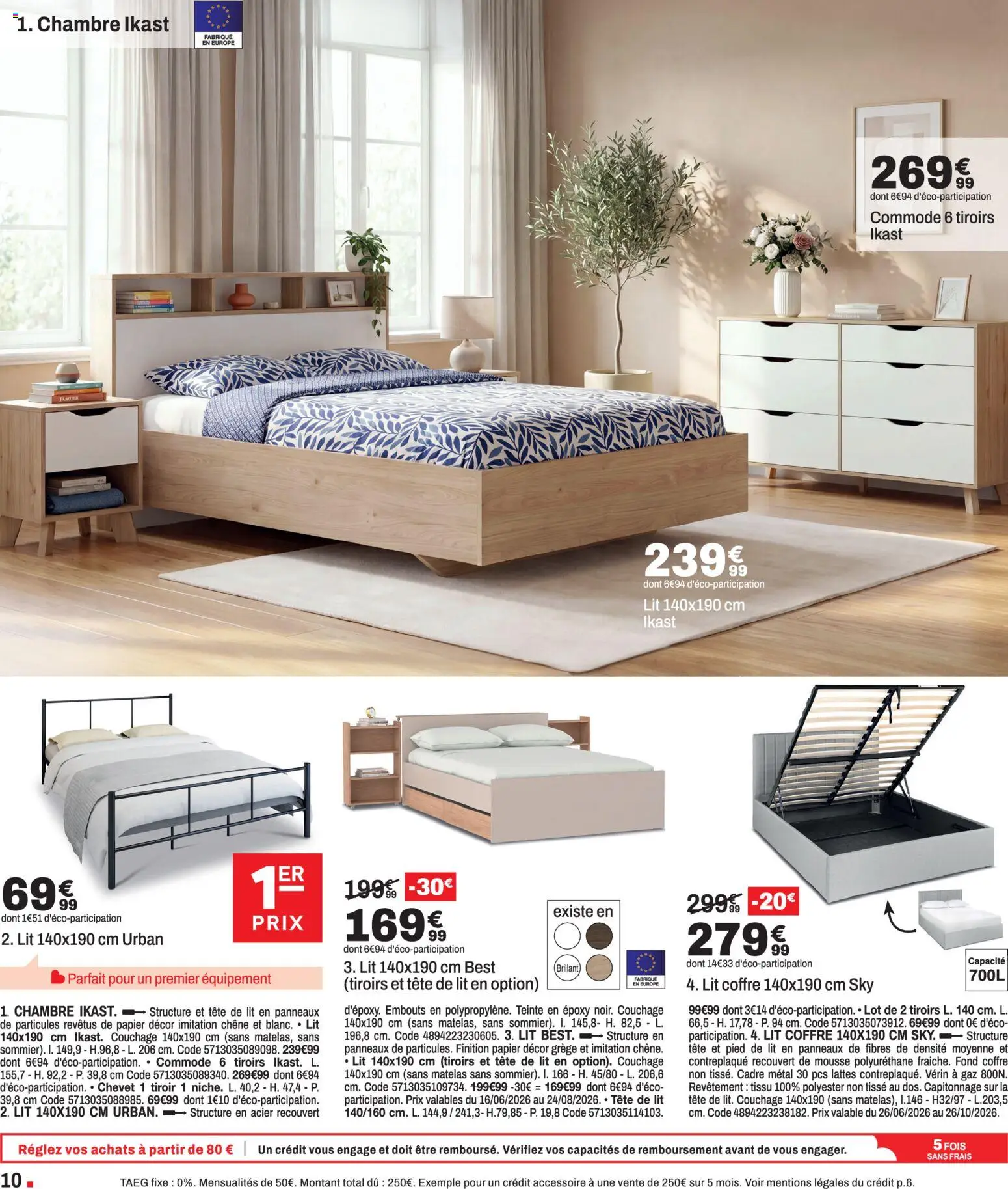 {H1} | Page: 10 | Produits: Mousse, Commode, Lit coffre, Cadre