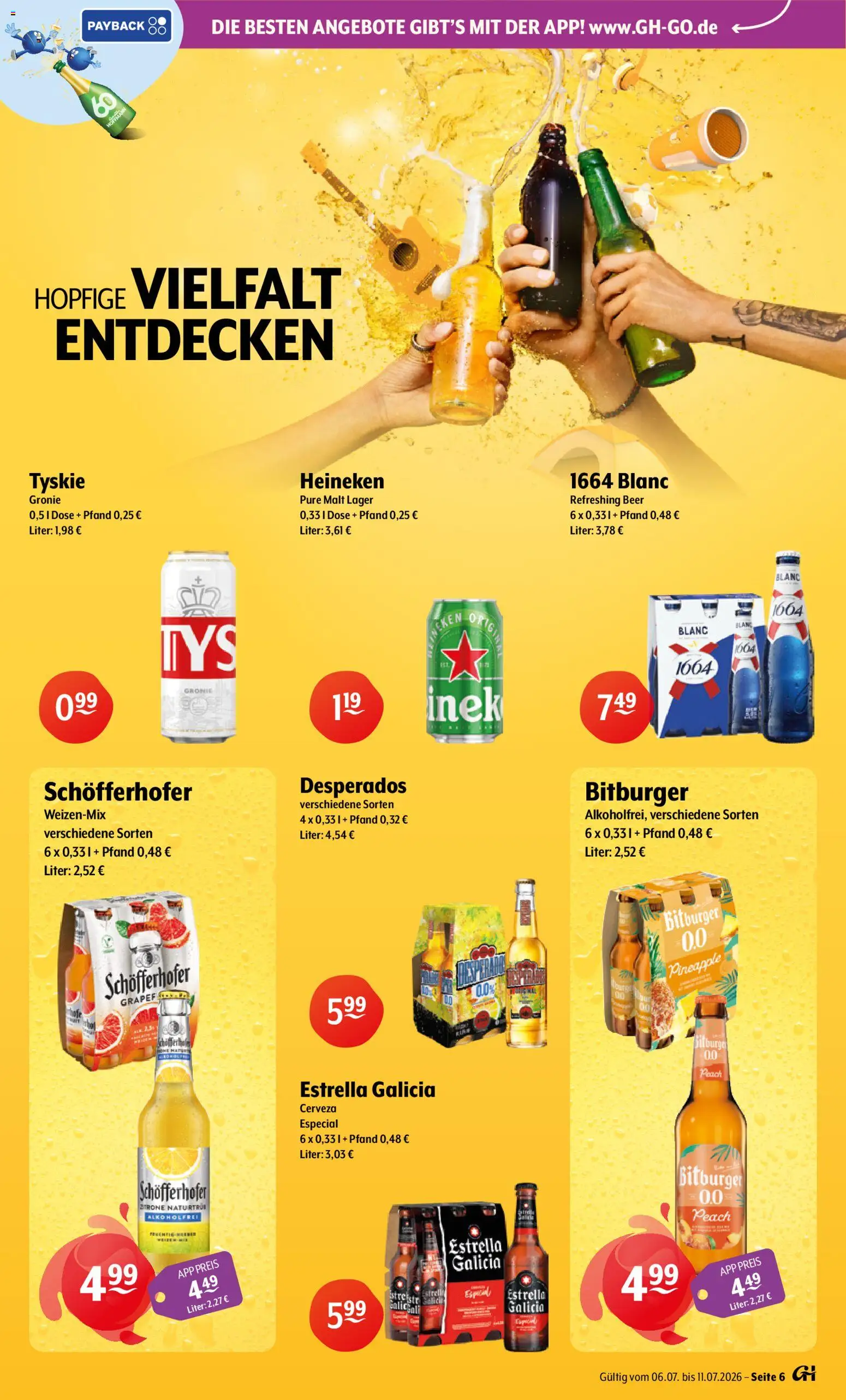 Getränke Hoffmann - Hamburg – gültig ab 06.07.2026 | Seite: 6 | Produkte: Bitburger, Heineken, Grapefruit, Desperados