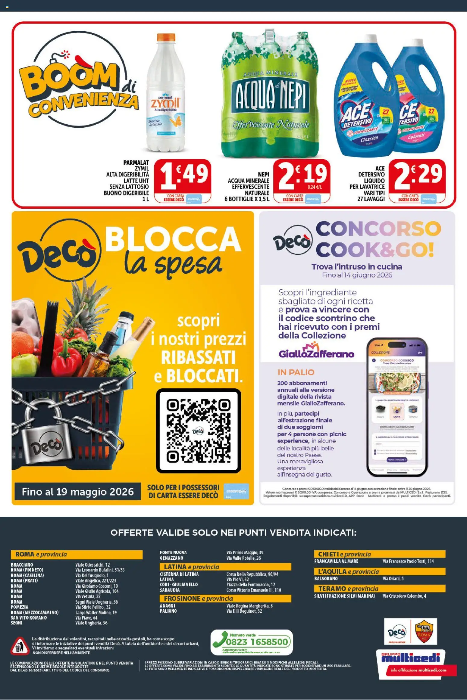 Volantino Decò del 11.05.2026 | Pagina: 12 | Prodotti: Acqua, Latte, Lavatrice, Acqua minerale