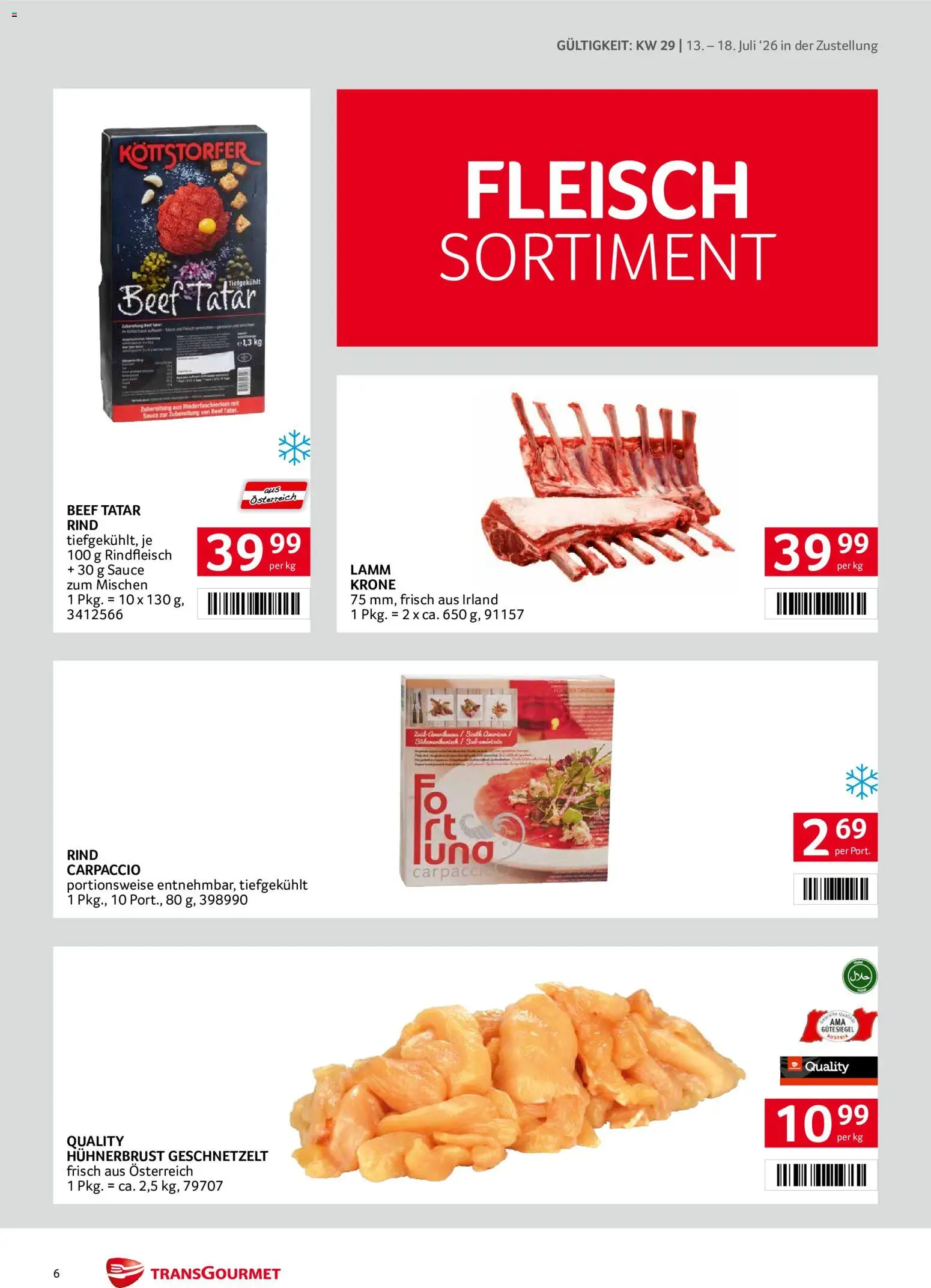 Transgourmet Zustellaktion gültig ab 13.07.2026 | Seite: 6 | Produkte: Rindfleisch