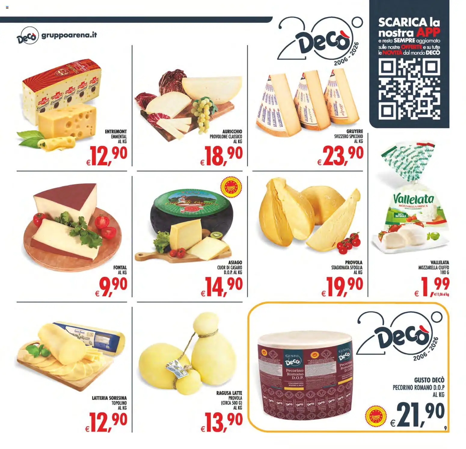 Volantino Decò del 08.05.2026 | Pagina: 9 | Prodotti: Provolone, Mozzarella, Latte, Provola