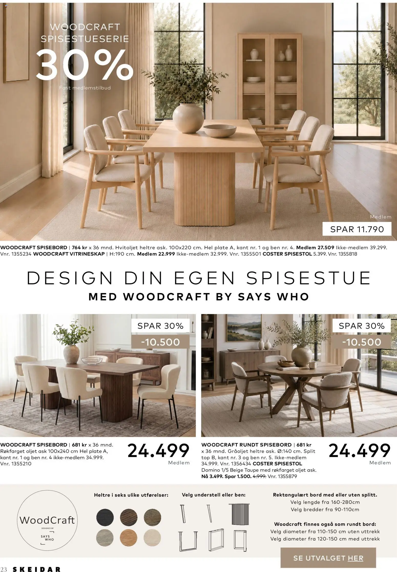 {H1} | Side: 24 | Produkter: Spisebord, Spisestol, Vitrineskap, Bord