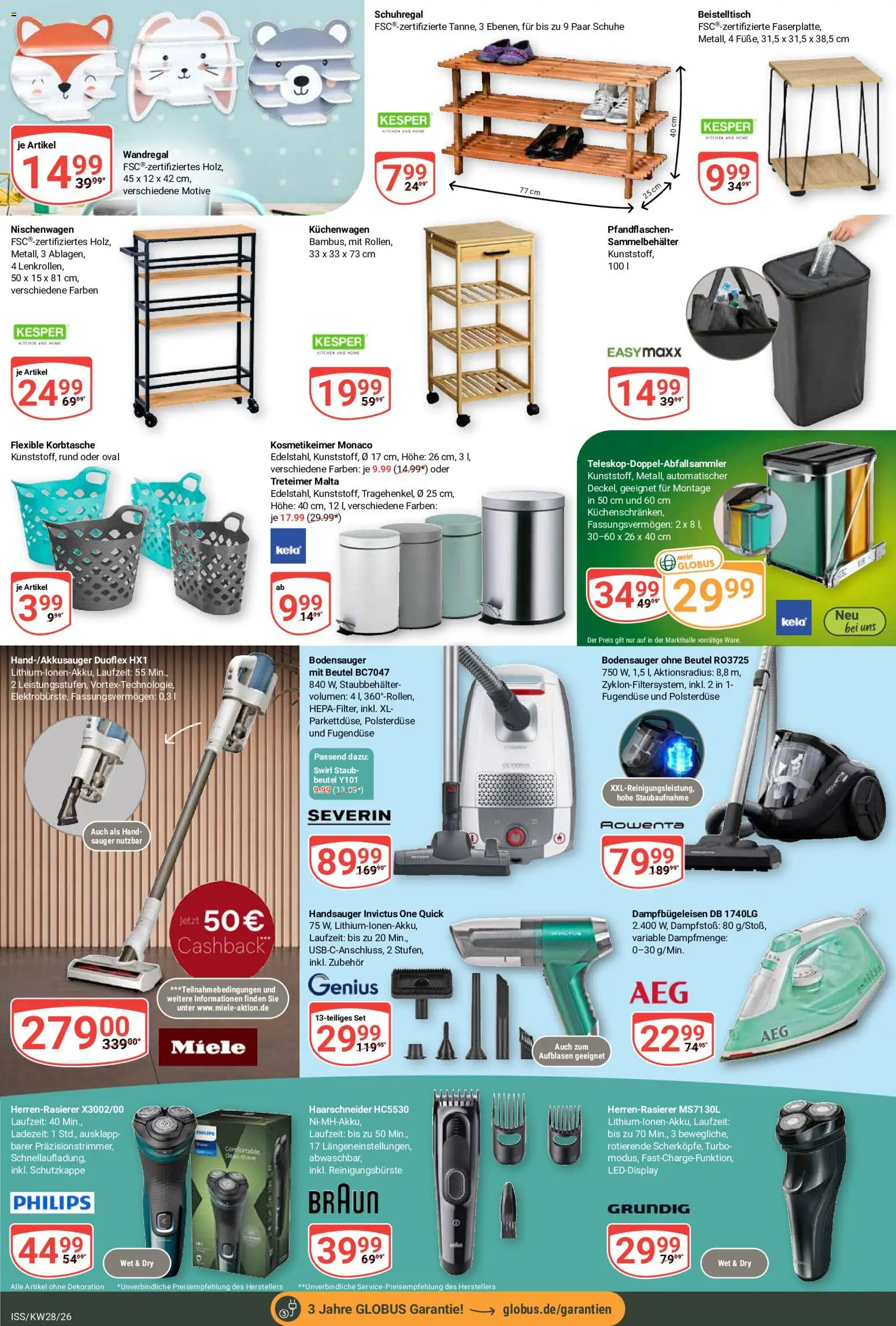 Globus Prospekt – gültig ab 06.07.2026 | Seite: 24 | Produkte: Miele, Beistelltisch, Wandregal, Schuhregal