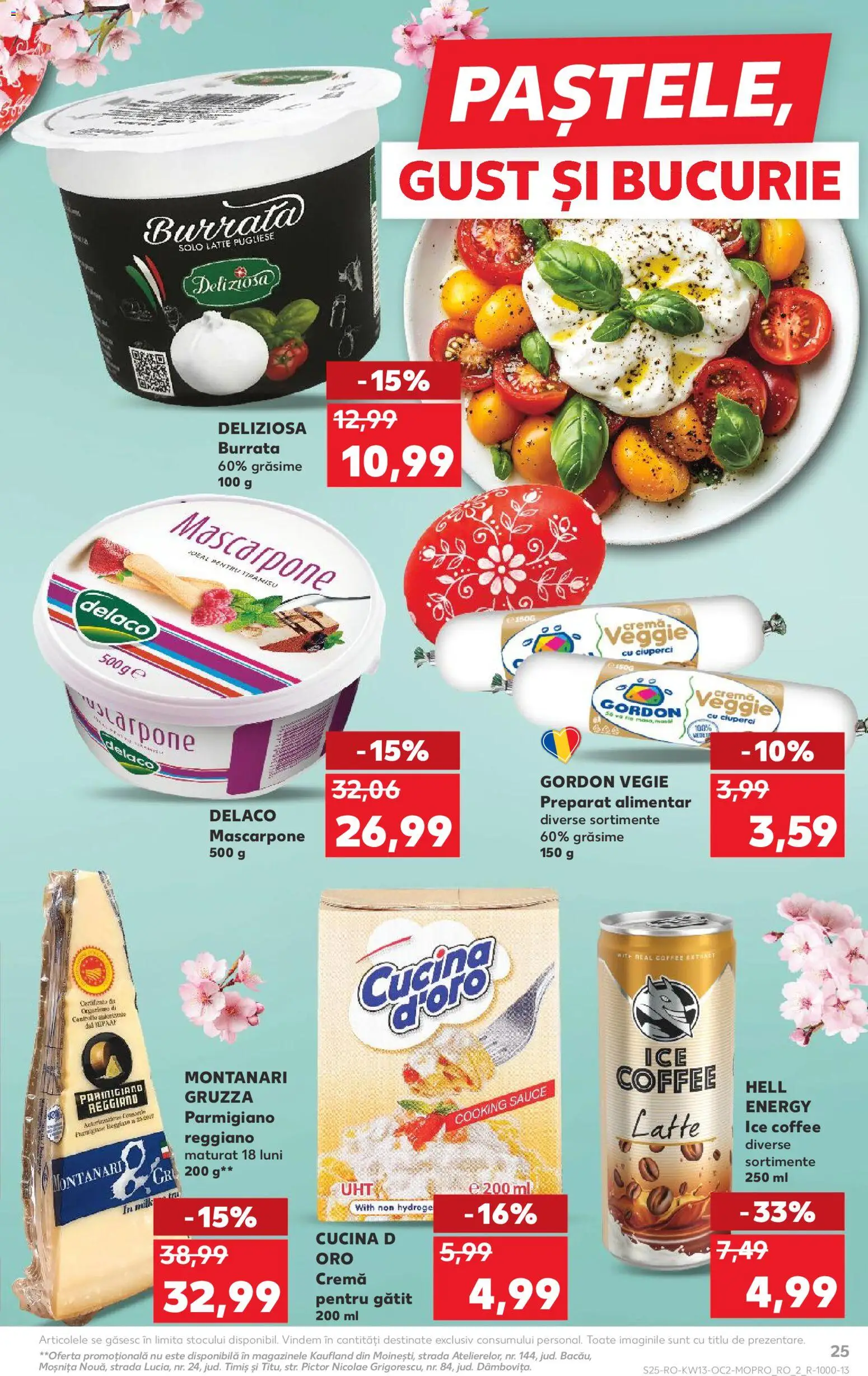 Noul catalog Kaufland – valabil de la 25.03.2026 | Pagină: 25 | Produse: Çift taraflı üst, Ciuperci, Tiramisu, Mascarpone