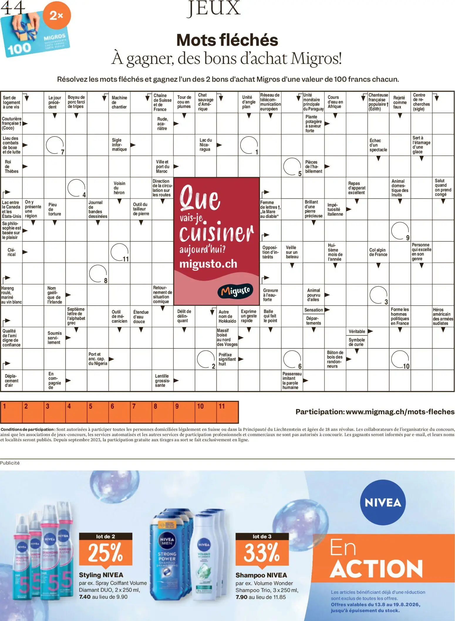 Migros aktionen Magazine FR – gültig ab 12.08.2026 | Seite: 44 | Produkte: Shampoo, Glace