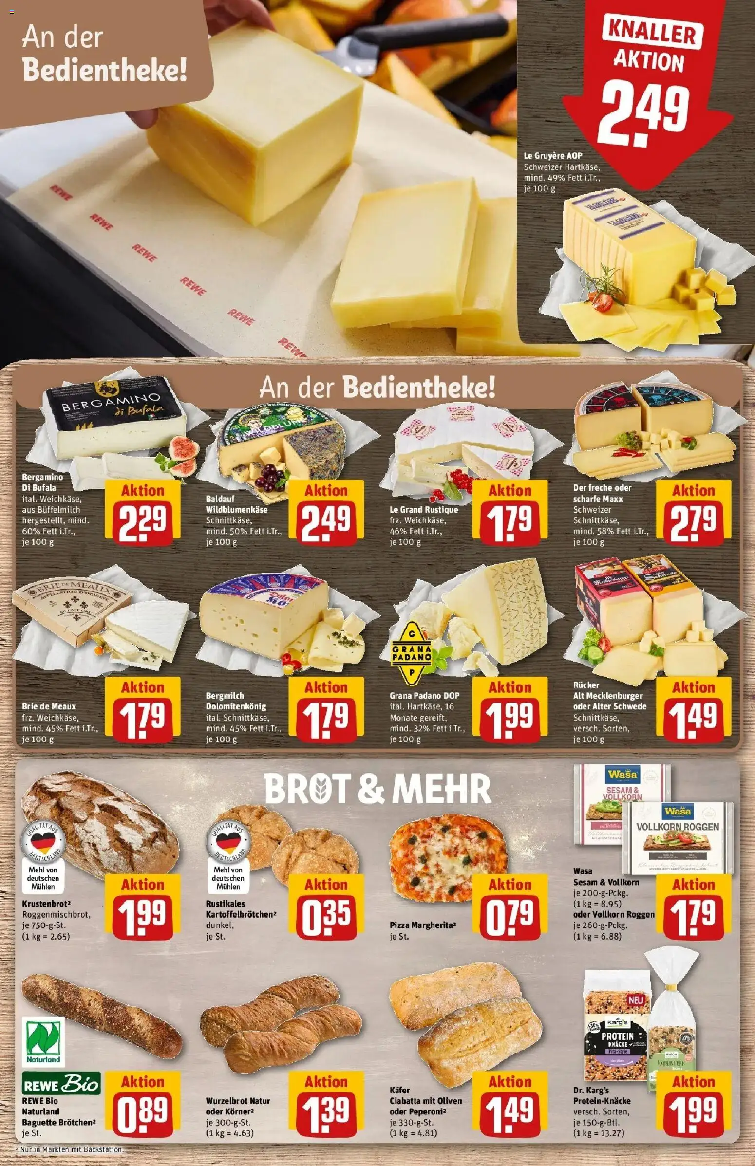 REWE Prospekt ab 26.10.2026 zum Blättern » Angebote | Seite: 11 | Produkte: Grana Padano, Mehl, Baguette, Brot