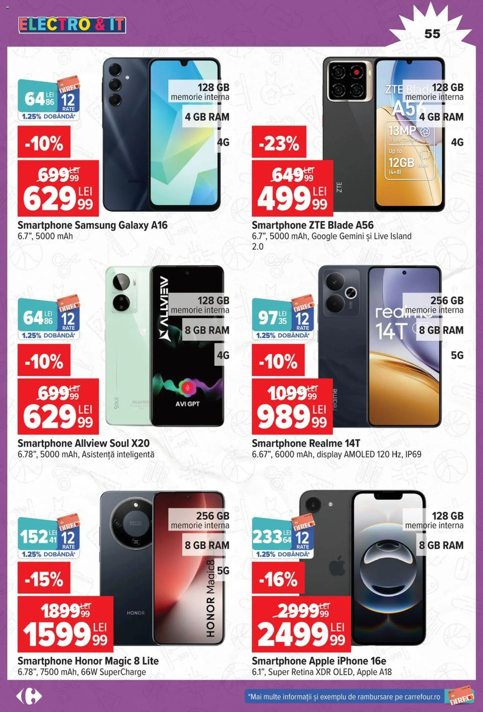 Noul catalog Carrefour – valabil de la 12.08.2026 | Pagină: 55 | Produse: Smartphone, Memorie, Cameră, Magic