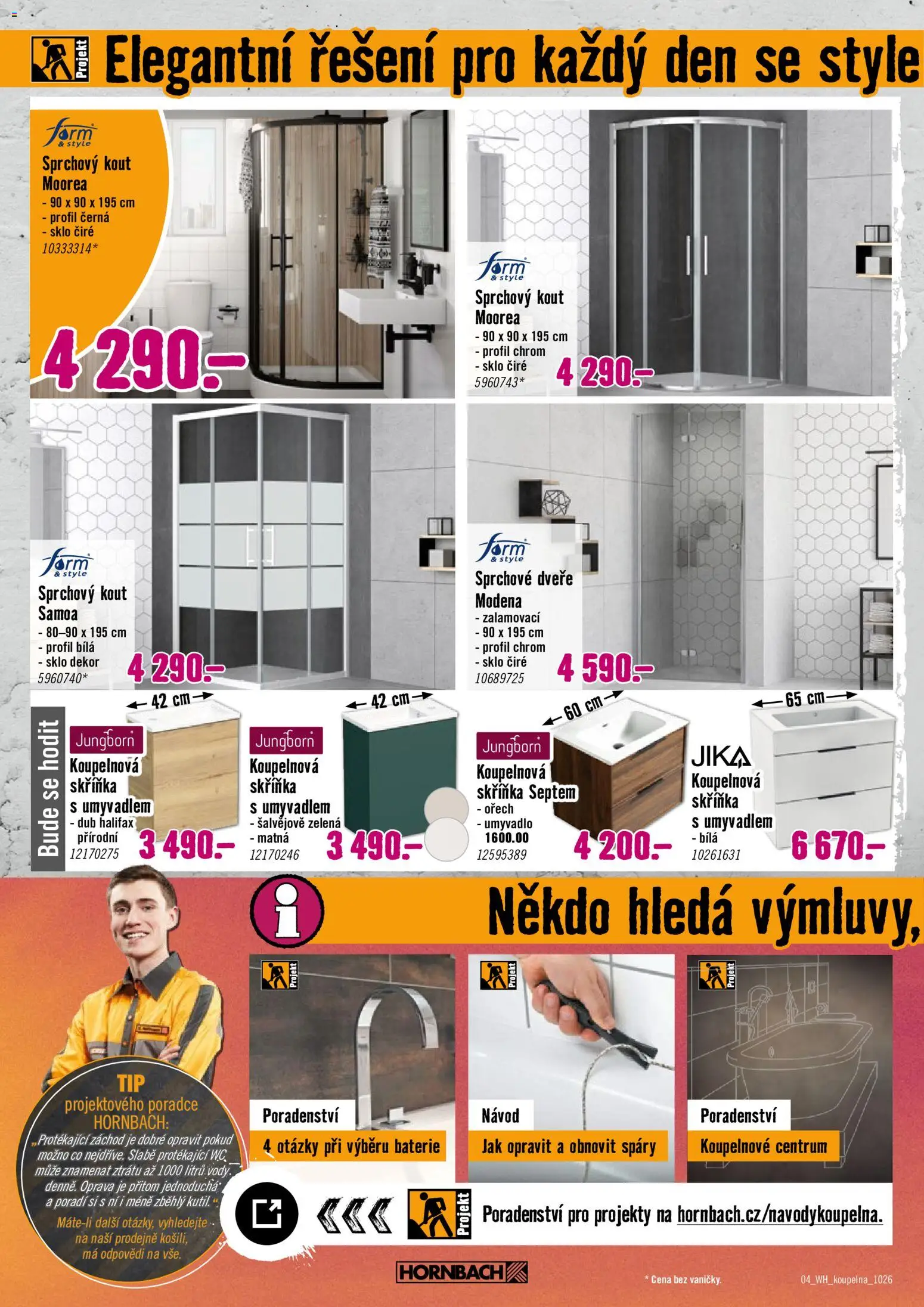 HORNBACH leták - Koupelna od 21.10.2026 | Strana: 4 | Produkty: Vál, Skříňka, Baterie, Koupelnová skříňka