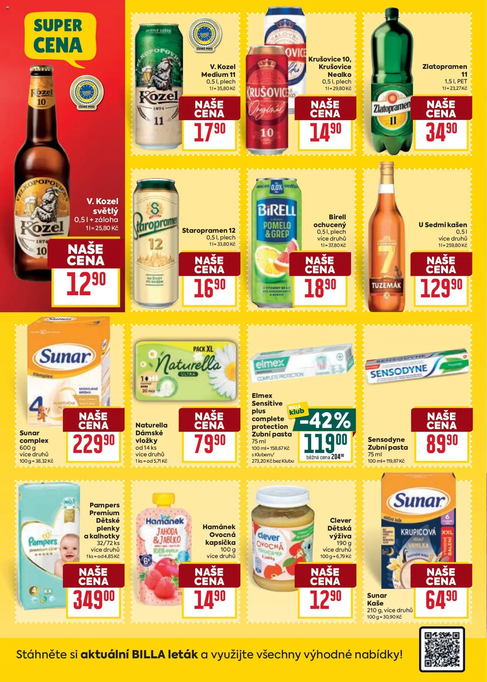 Billa Velký leták od 08.07.2026 | Strana: 28 | Produkty: Staropramen, Sunar, Krušovice, Tuzemák