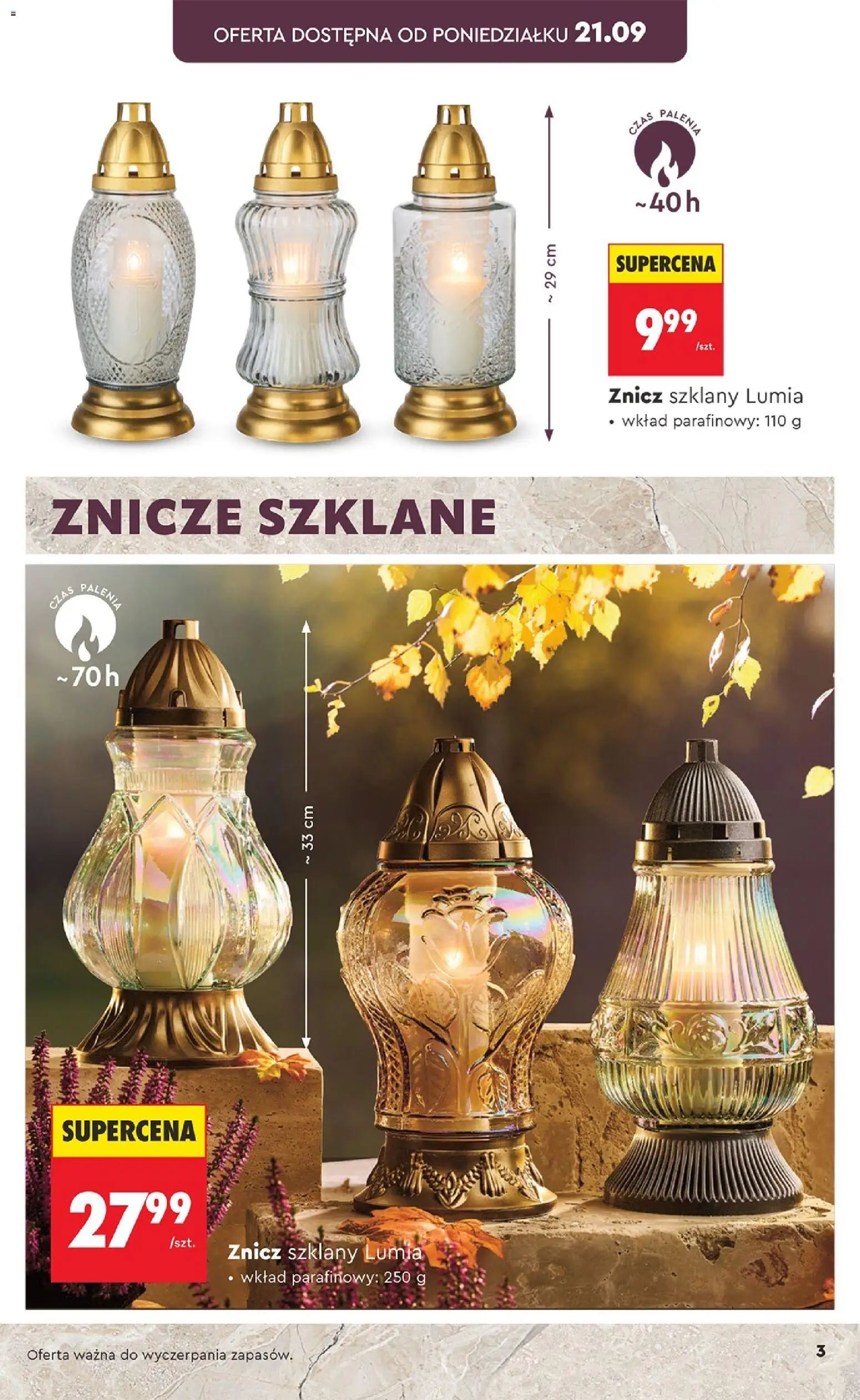 Biedronka gazetka - Znicze od 21.09.2026 | Strona: 3 | Produkty: Znicze
