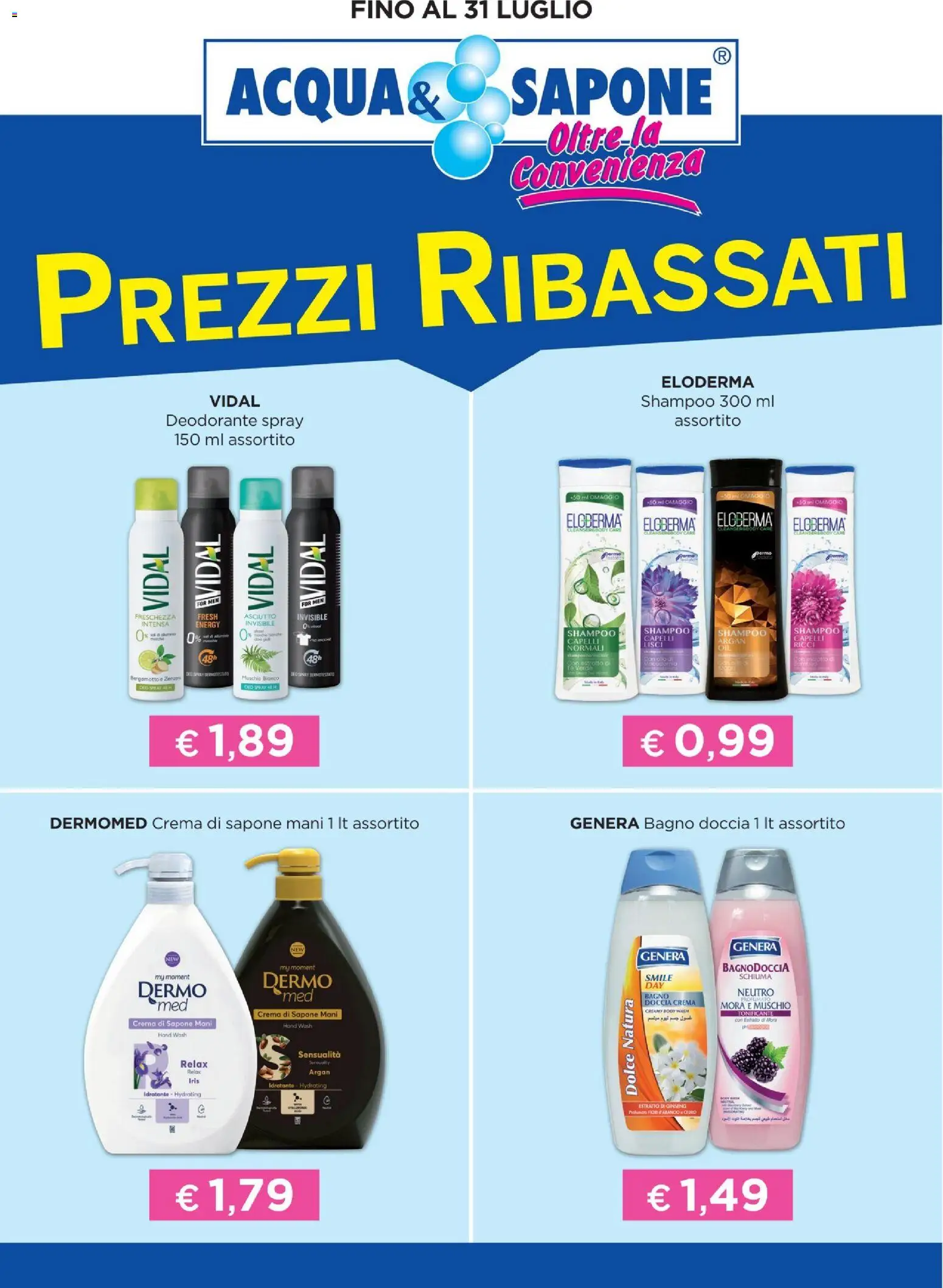 Volantino Acqua e Sapone del 15.12.2025 | Pagina: 1 | Prodotti: Shampoo, Sapone, Deodorante, Bagno