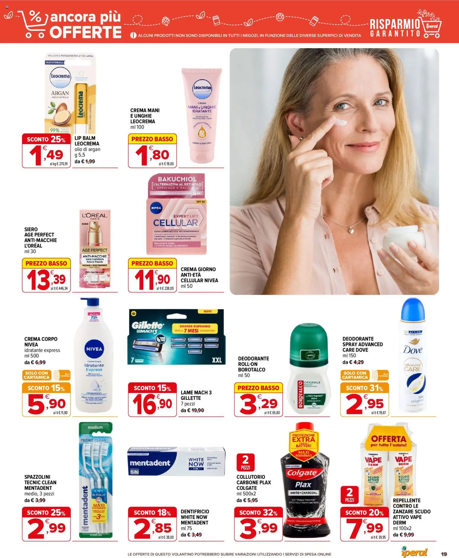 Volantino Iperal del 04.06.2026 | Pagina: 19 | Prodotti: Deodorante, Collutorio, Olio, Correttore