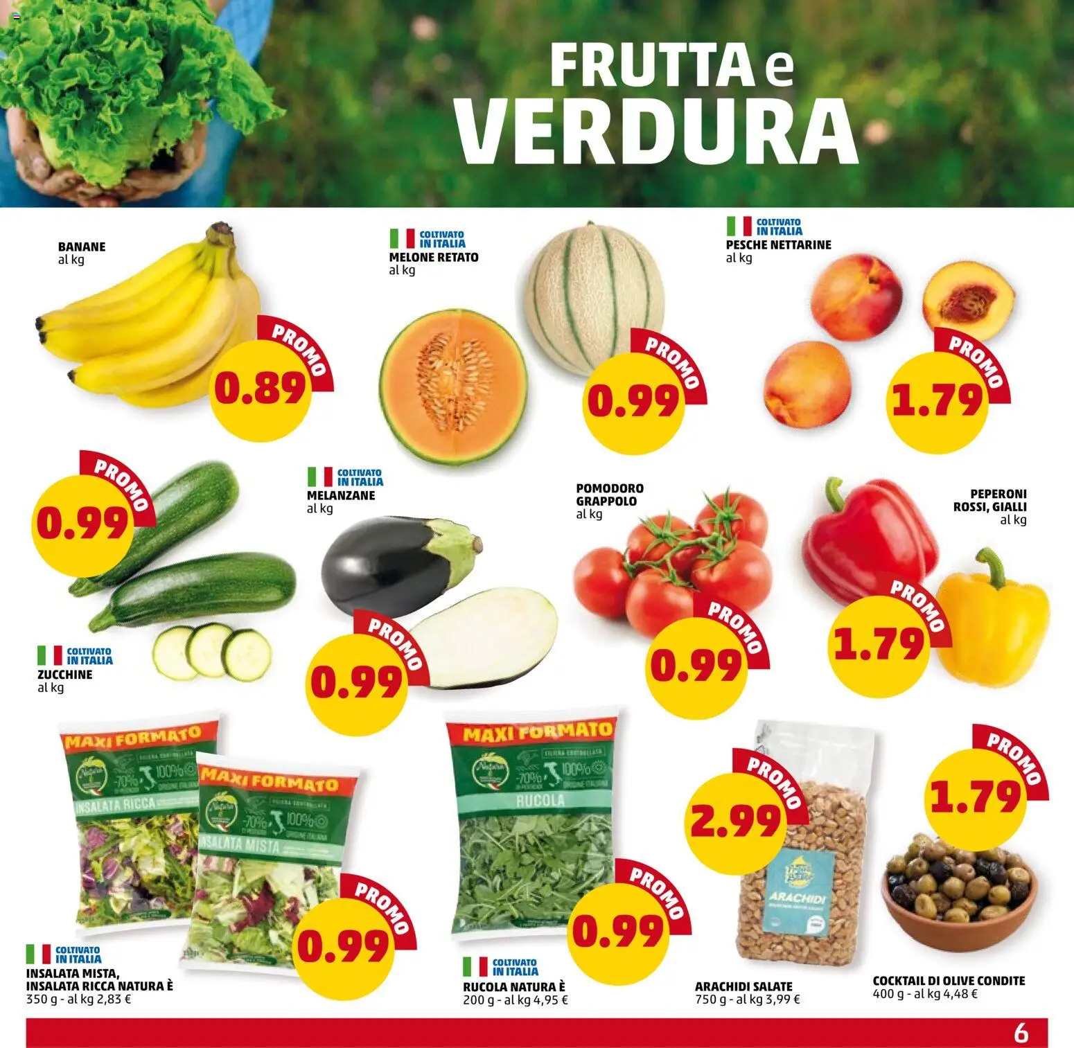 Volantino PENNY del 16/07/2026 | Pagina: 6 | Prodotti: Peperoni, Insalata, Frutta, Melanzane