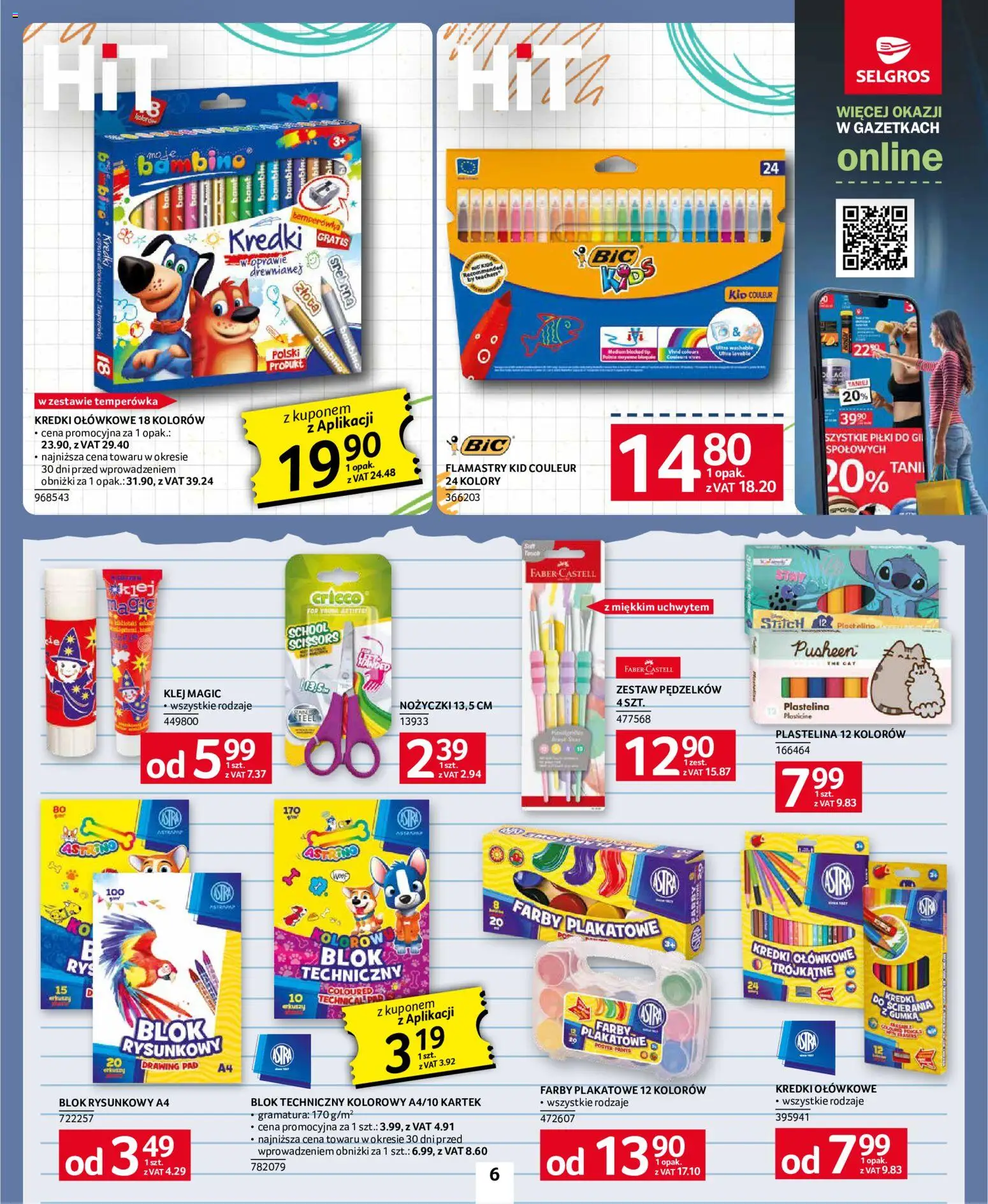 Selgros cash&carry gazetka - Back to school od 27.08.2026 | Strona: 6 | Produkty: Plastelina, Temperówka, Kredki, Flamastry