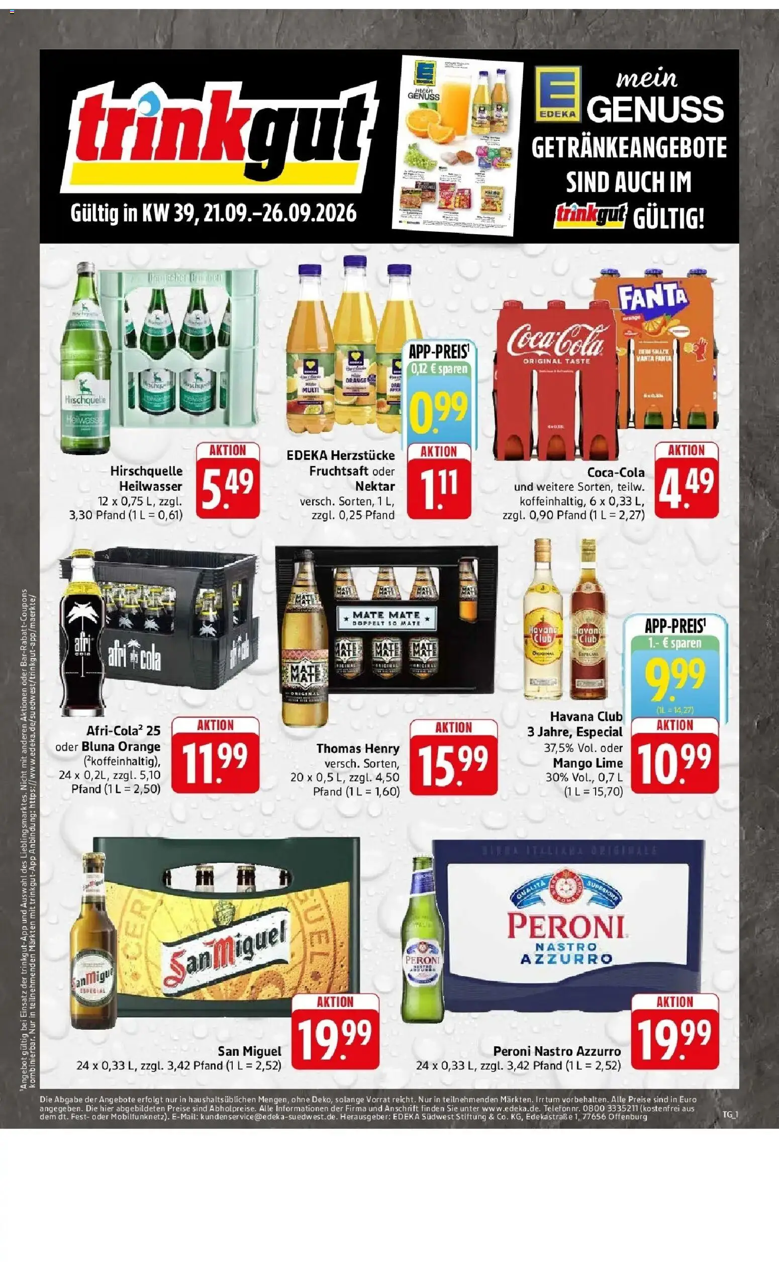 Edeka Prospekt Köngen (ab 21.09.2026) » Angebote Online | Seite: 55 | Produkte: Havana club, Fanta, Mango, Fruchtsaft