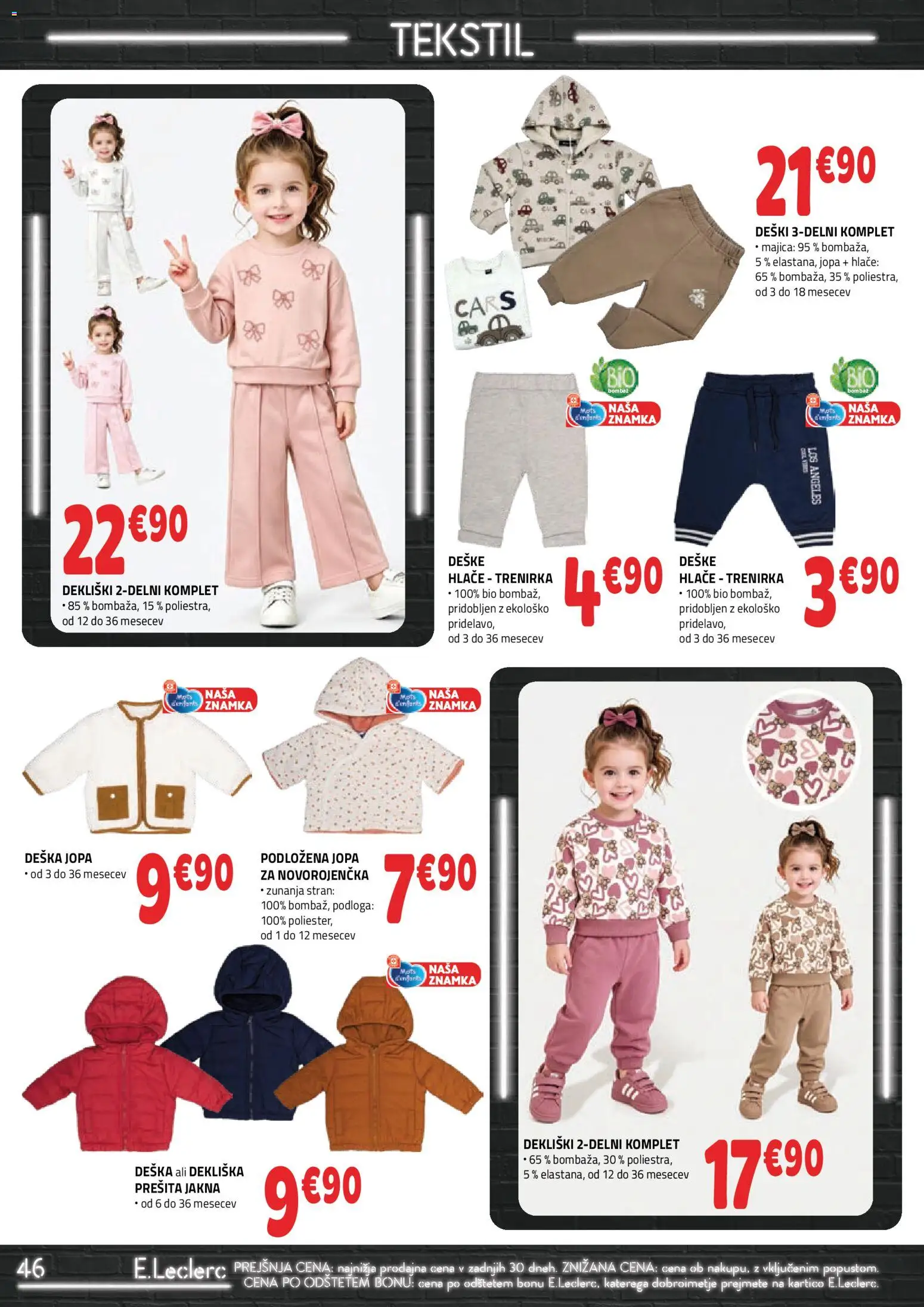Novi E.leclerc katalog ponudbe – veljaven od 07.10.2026 | Stran: 6 | Izdelki: Trenirka, Podloga, Majica, Hlace