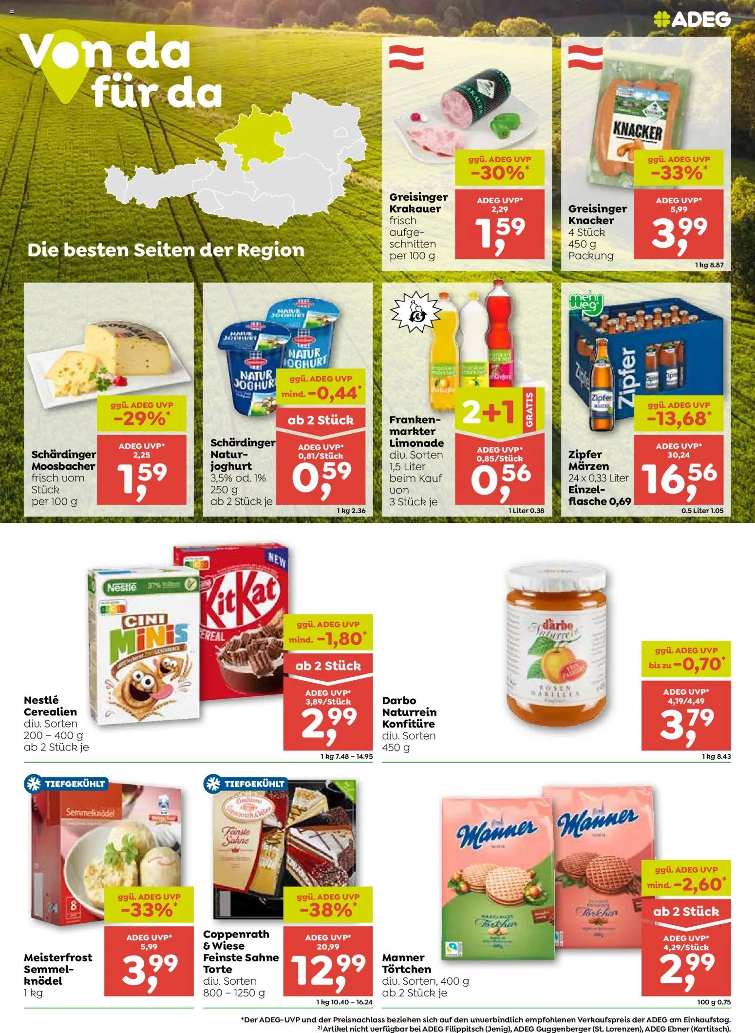 ADEG Flugblatt gültig ab 24.09.2026 | Seite: 4 | Produkte: Sahne, Joghurt