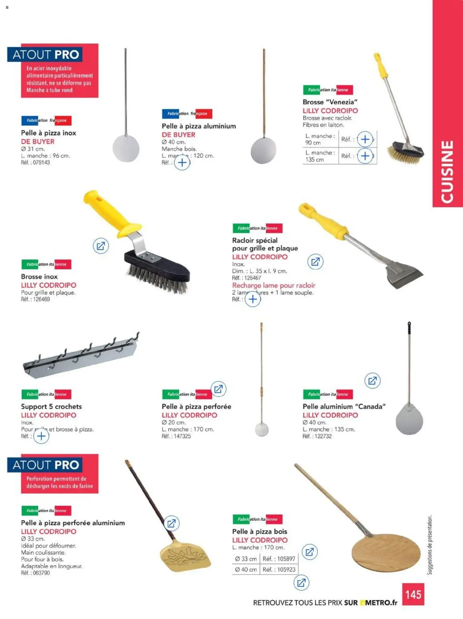 {H1} | Page: 145 | Produits: Farine, Brosse, Pelle à pizza, Pelle