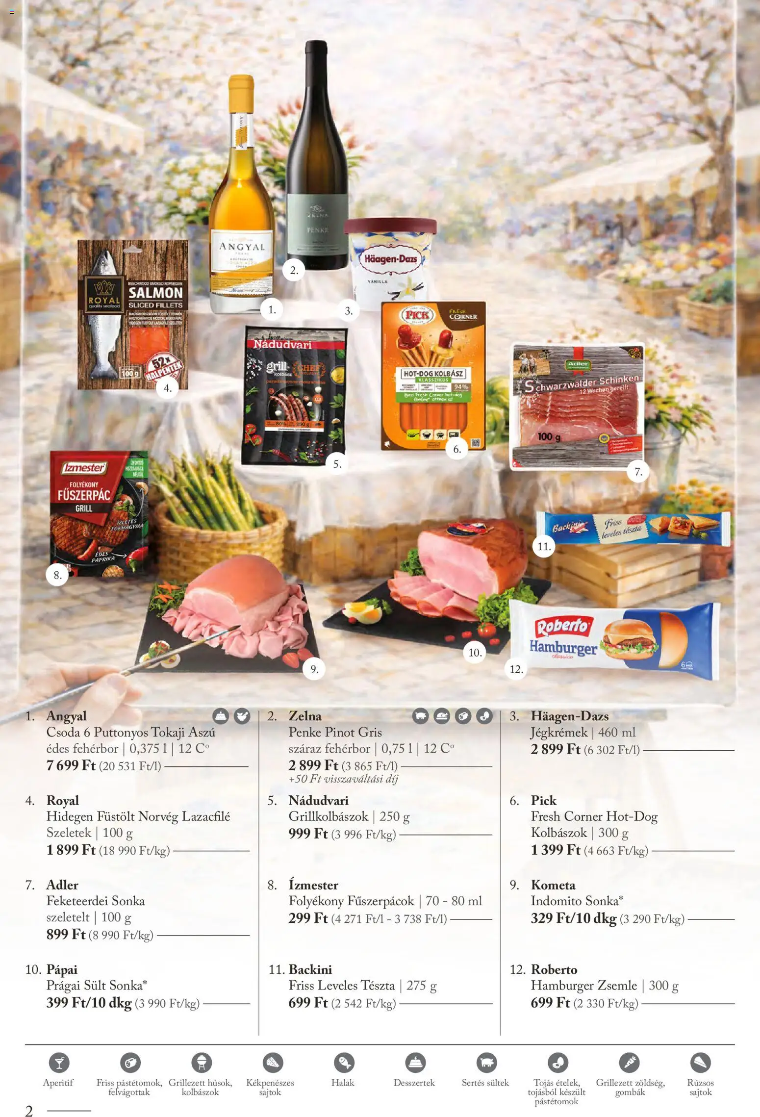 CBA Príma akciós ujság - amely érvényes a következő dátumtól: 18.05.2026 | Oldal: 2 | Termékek: Sajtok, Fűszerpác, Grill, Lazacfilé