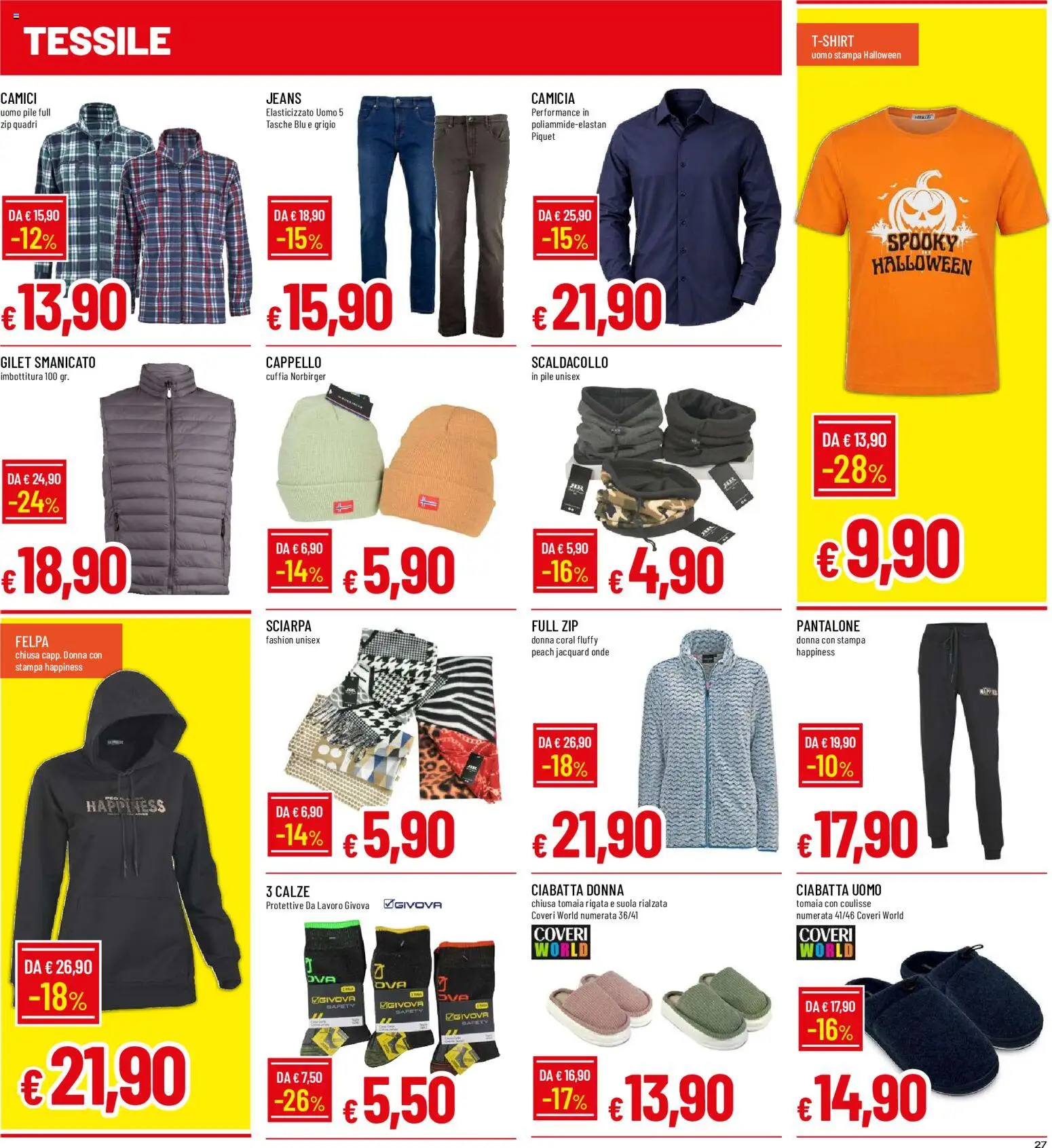 Volantino Galassia del 22/10/2026 | Pagina: 27 | Prodotti: Smanicato, Sciarpa, Gilet, Jeans
