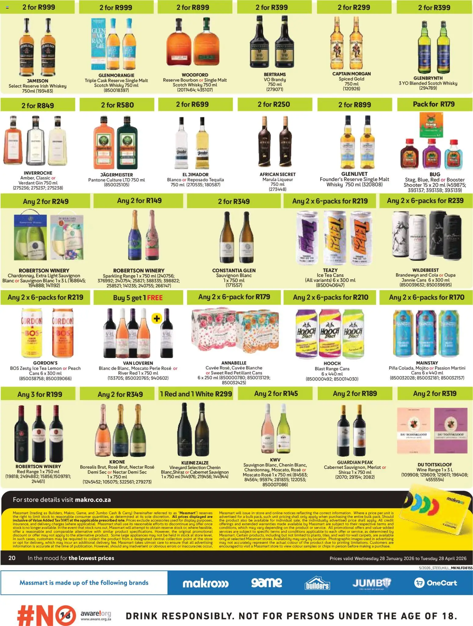 New Makro catalogue – valid from 28.01.2026 | Page: 20 | Products: Tea, Bourbon, Gin, Peach