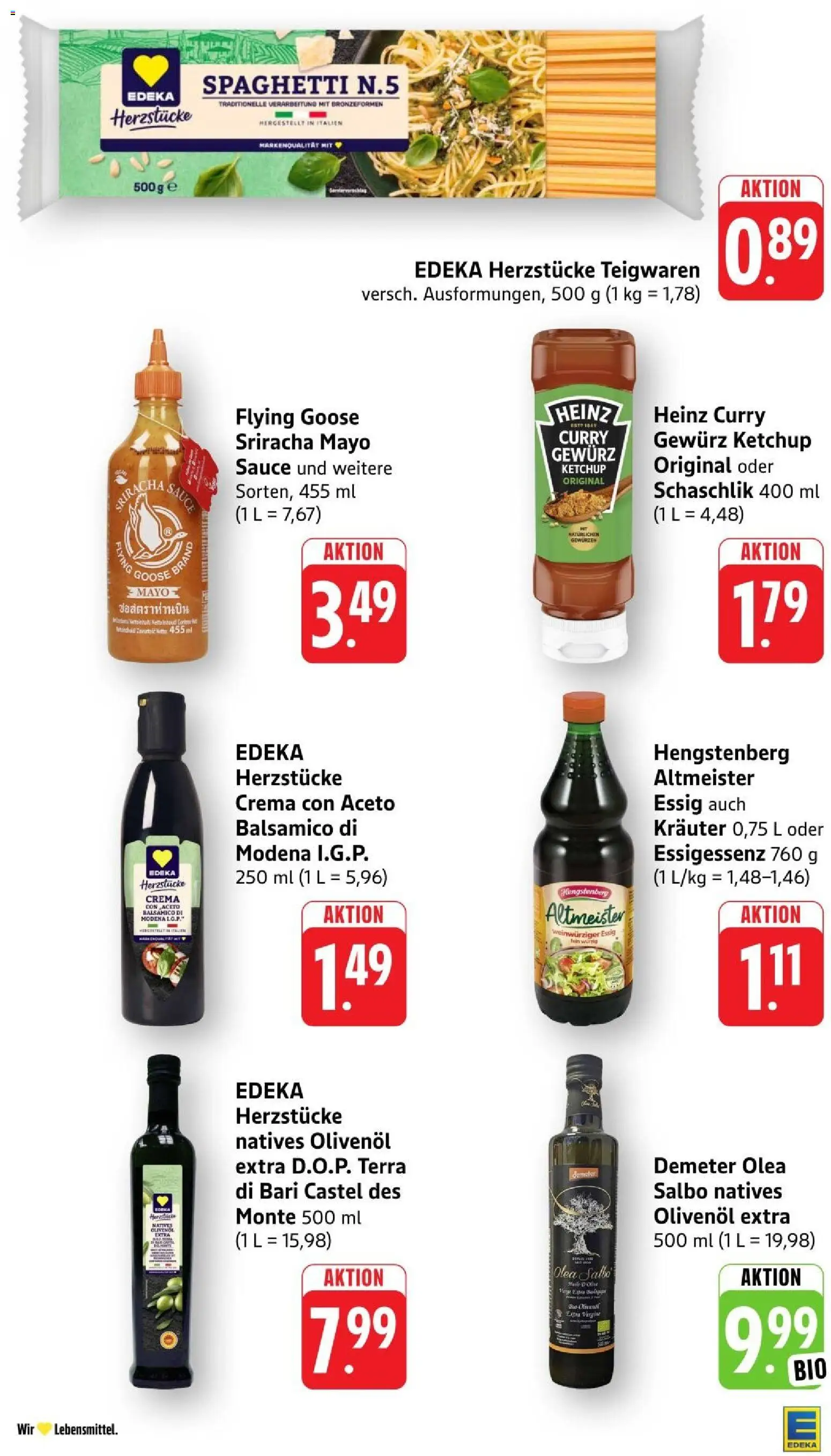 Edeka Prospekt Stuttgart – gültig ab 31.08.2026 | Seite: 25 | Produkte: Essig, Spaghetti, Olivenol, Ketchup