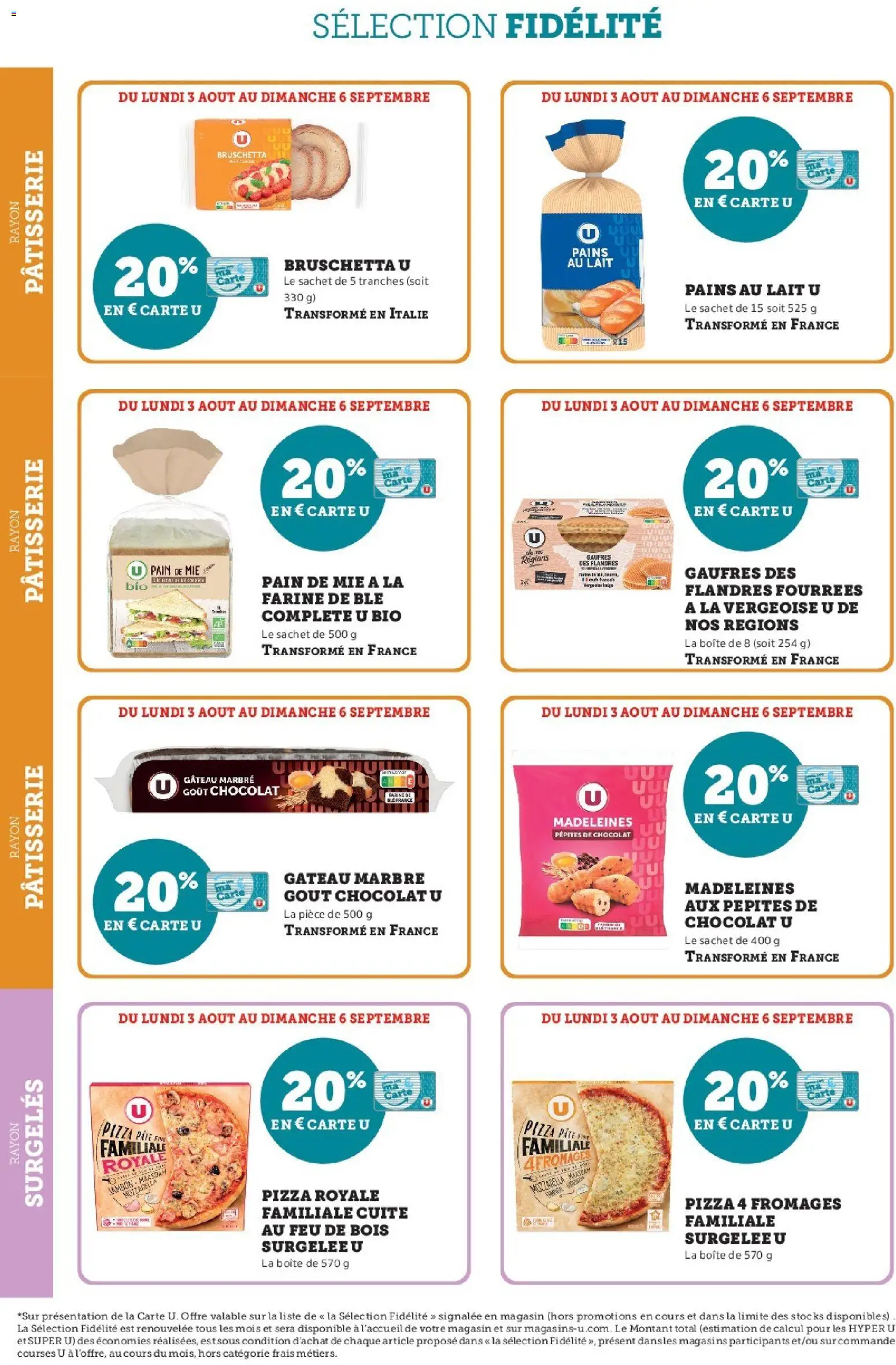 {H1} | Page: 32 | Produits: Pains au lait, Pépites de chocolat, Pain, Pizza