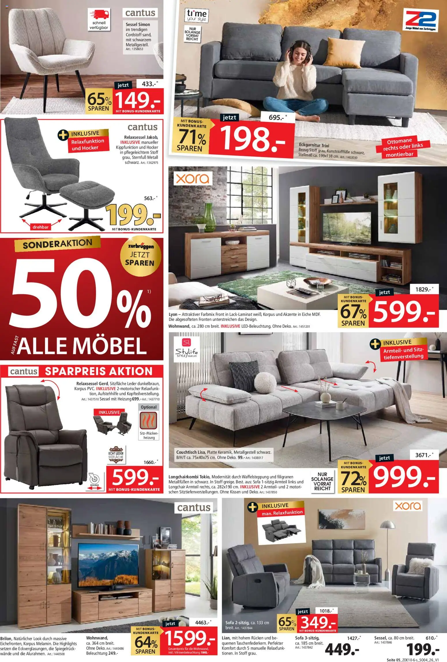 Zurbrüggen Red shopping week – gültig ab 16.10.2026 | Seite: 5 | Produkte: Hocker, Kissen, Sofa, Tür