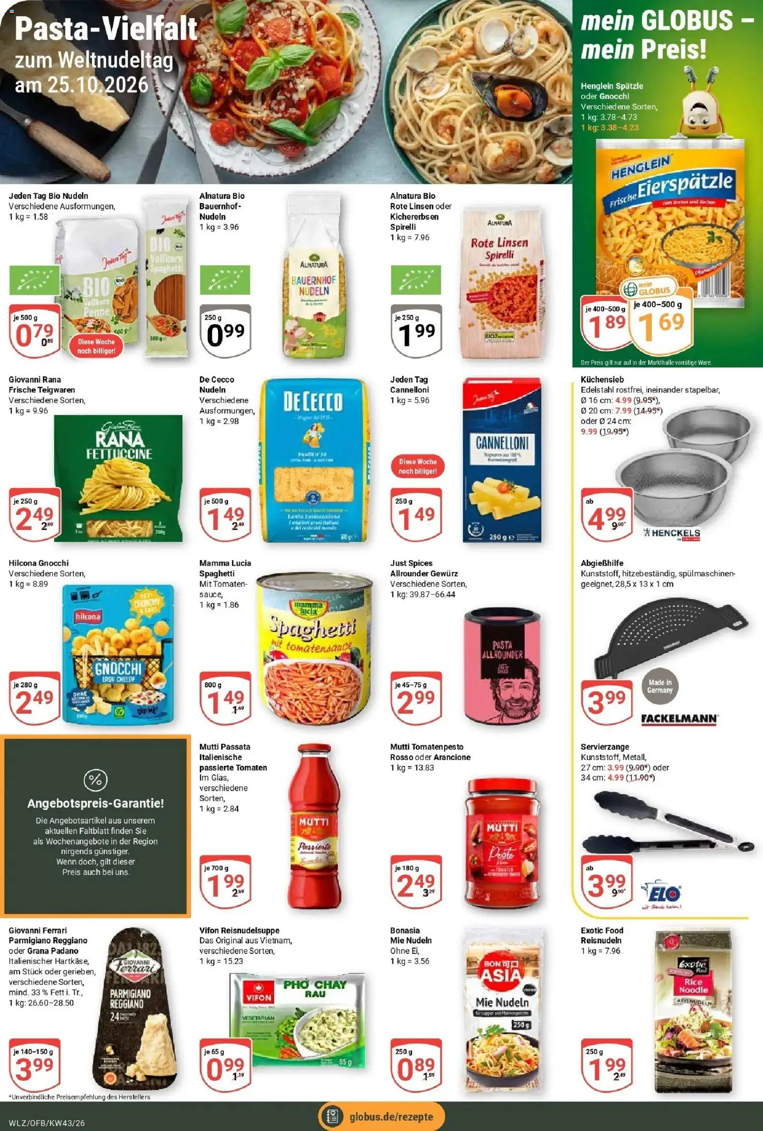 Globus Prospekt Weischlitz (ab 19.10.2026) » Angebote online | Seite: 11 | Produkte: Gnocchi, Tomaten, Pasta, Nudeln