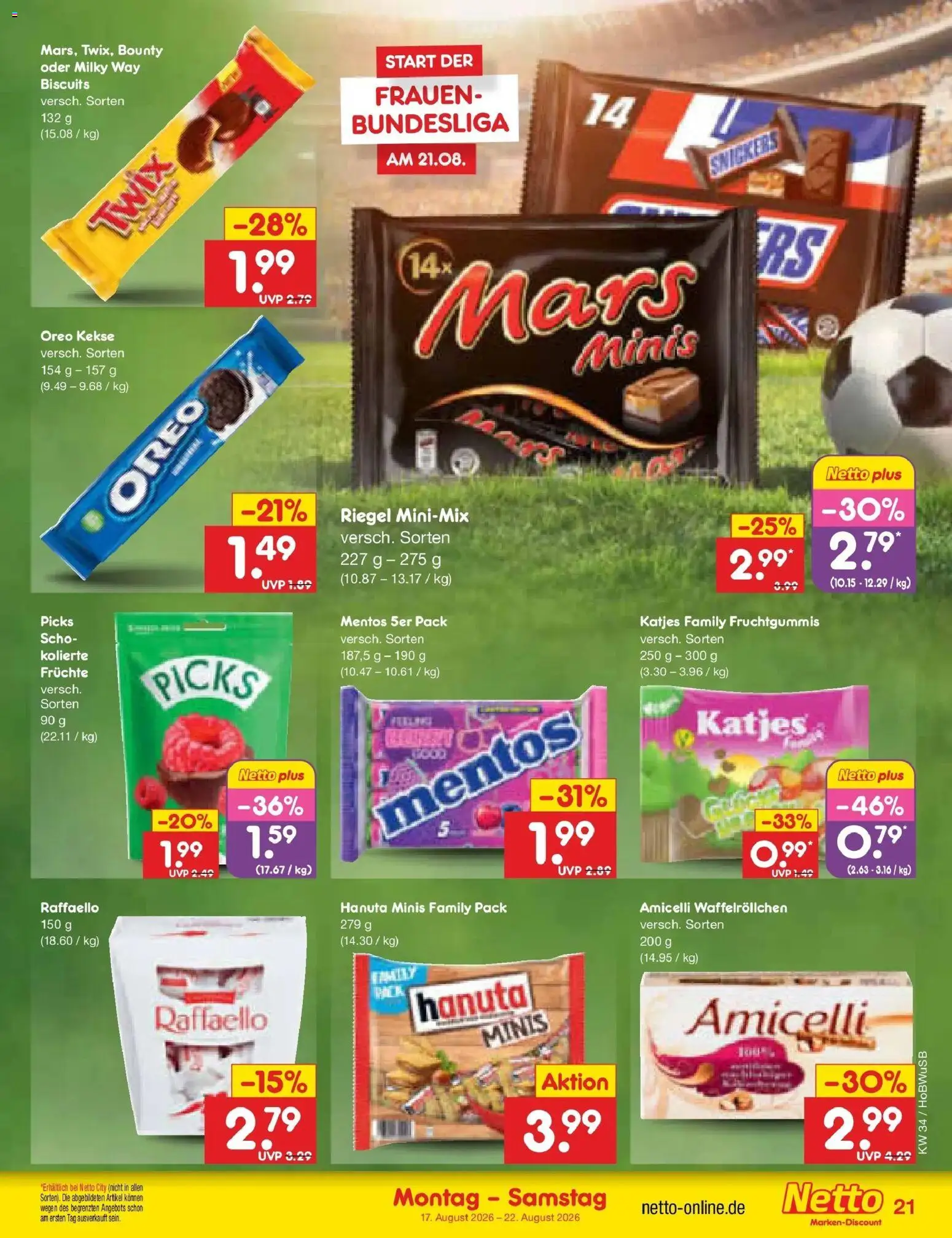 Netto Marken-Discount Prospekt Hannover – gültig ab 17.08.2026 | Seite: 27 | Produkte: Raffaello, Katjes, Twix, Kekse