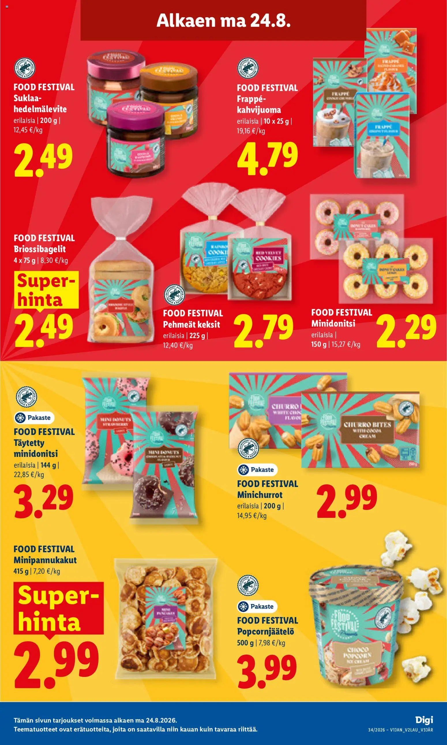 Lidl tarjoukset – voimassa 24/08/2026 alkaen | Sivu: 9 | Tuotteet: Suklaa, Keksit