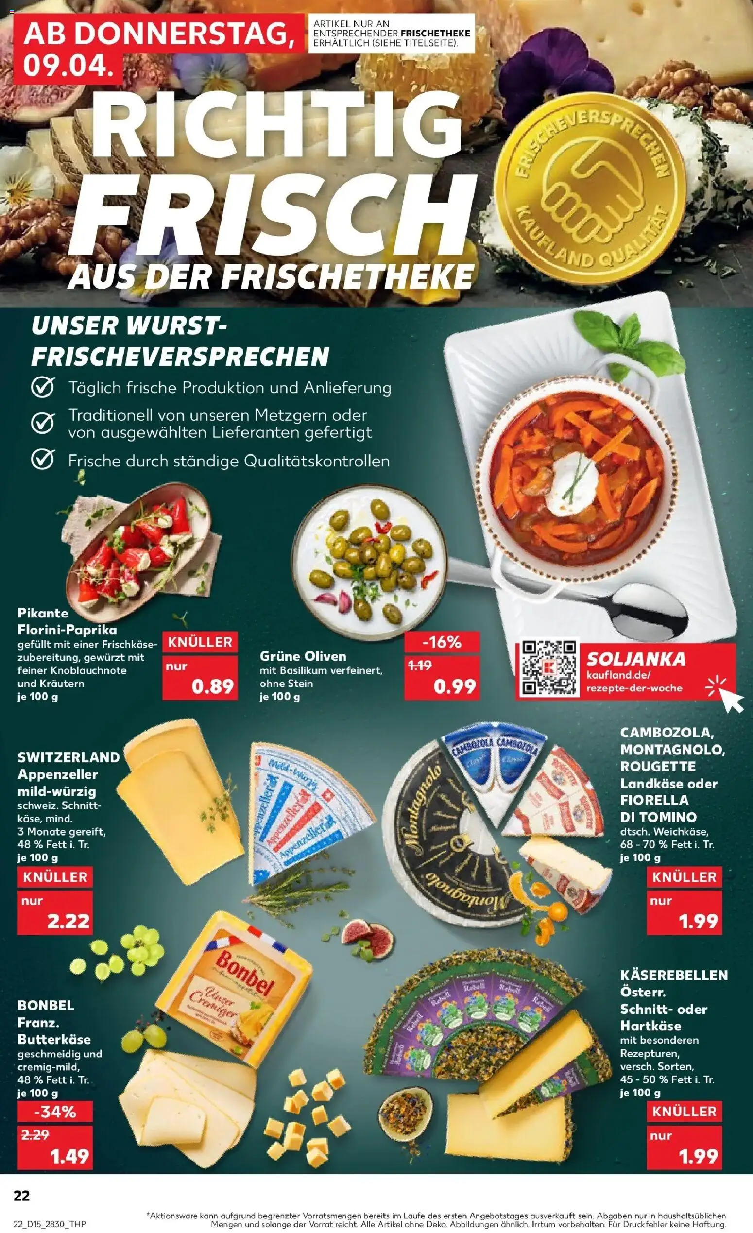 Kaufland Prospekt Oschersleben (Bode)	 – gültig ab 08.04.2026 | Seite: 22 | Produkte: Wurst, Frischkase