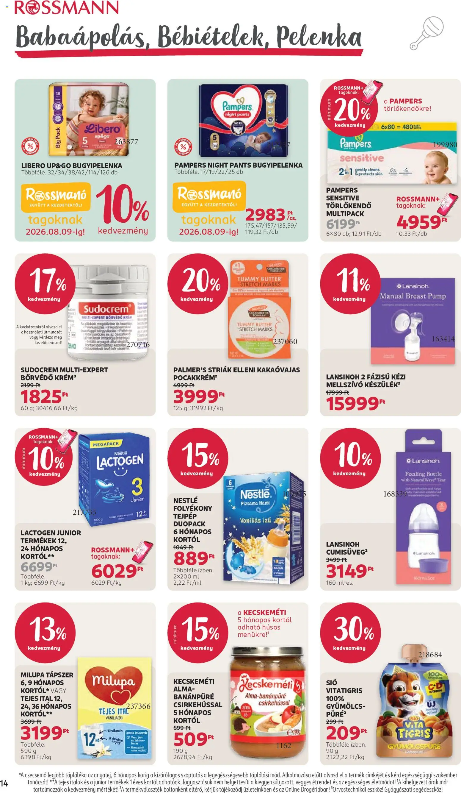 Rossmann akciós ujság - amely érvényes a következő dátumtól: 2026.07.20. | Oldal: 16 | Termékek: Pampers, Pelenka, Sudocrem, Bugyipelenka